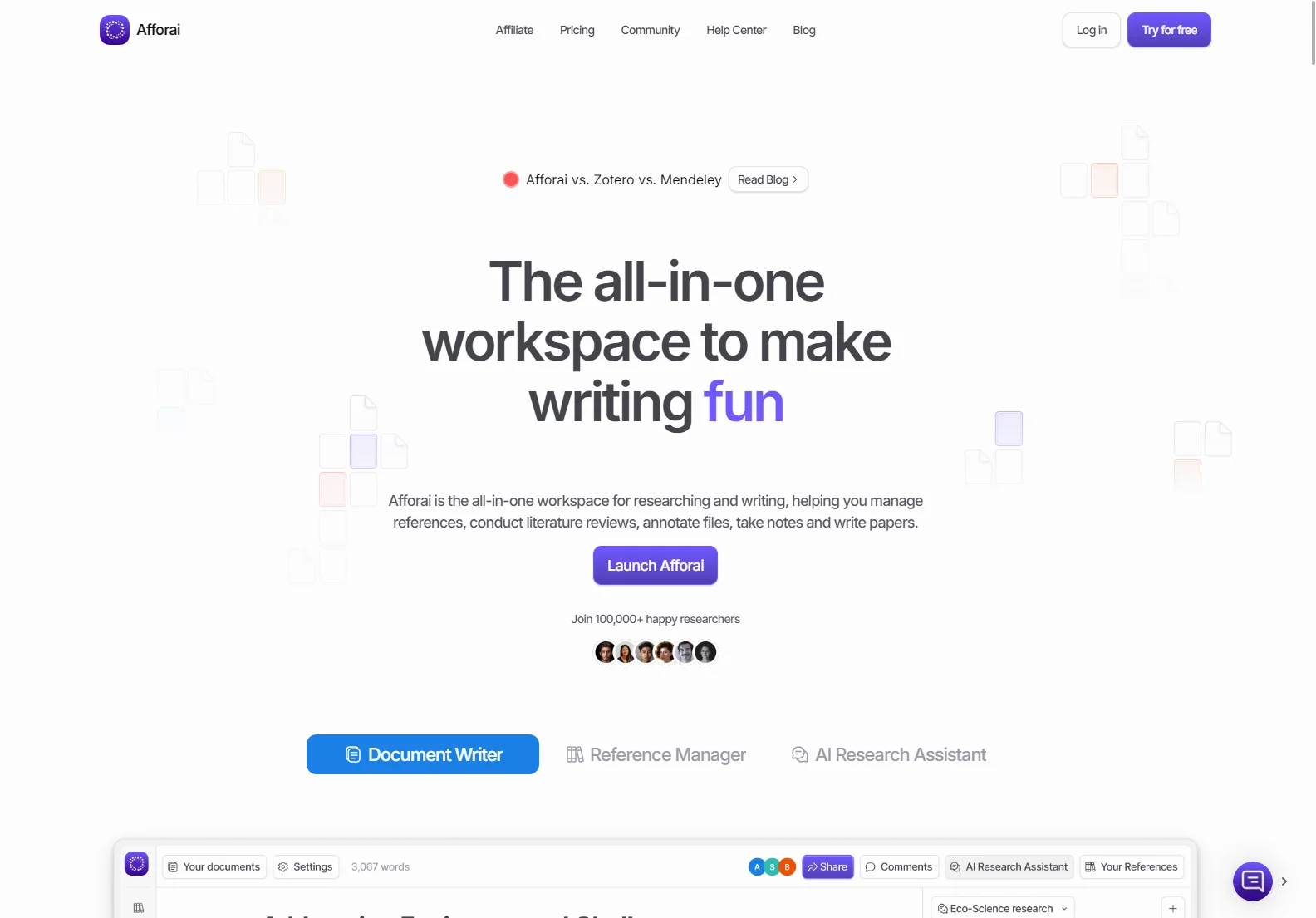 Afforai: AI-Powered Research & Writing Platform for Enhanced Productivity