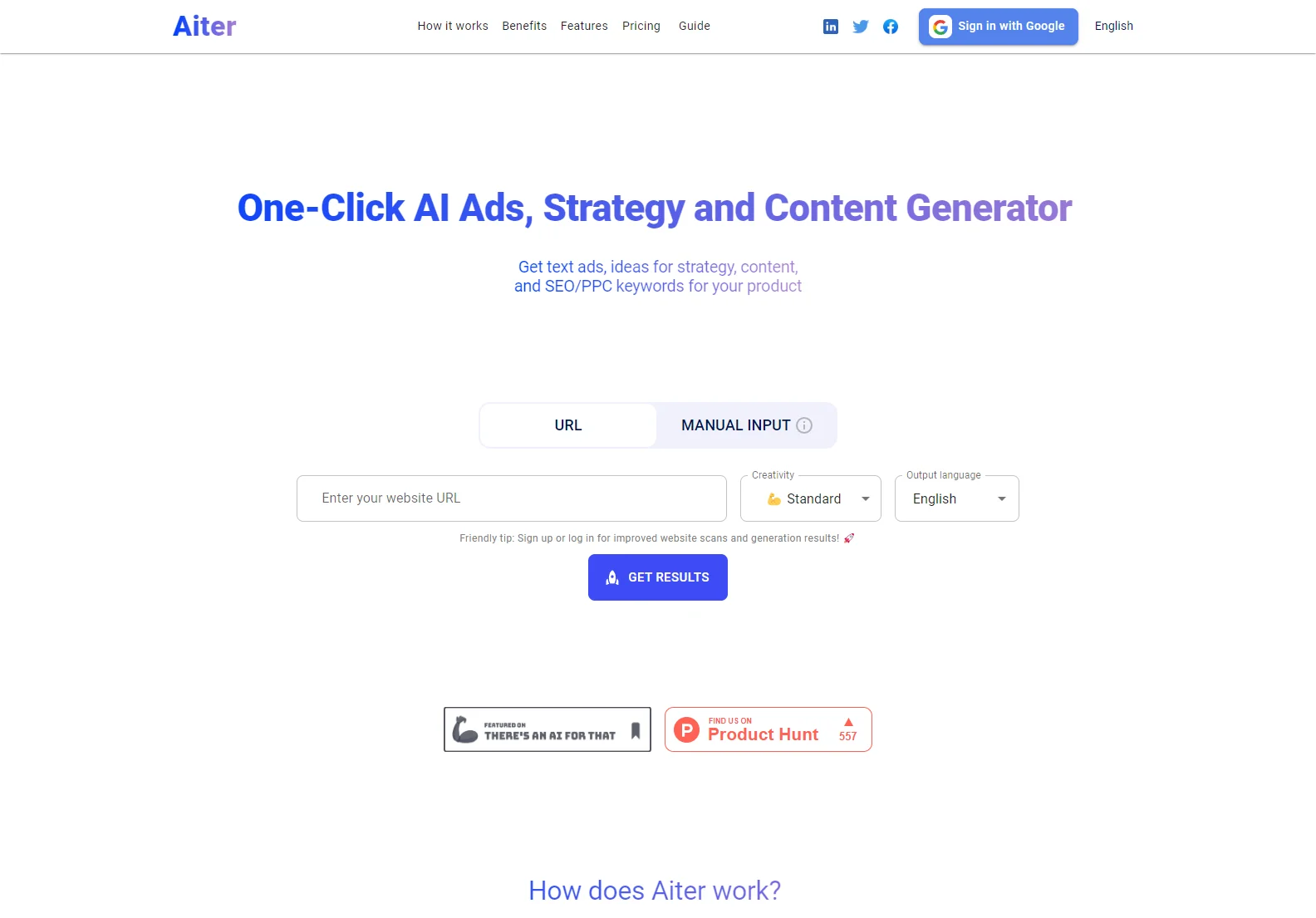 Aiter: One-Click AI Ads, Strategy & Content Generator