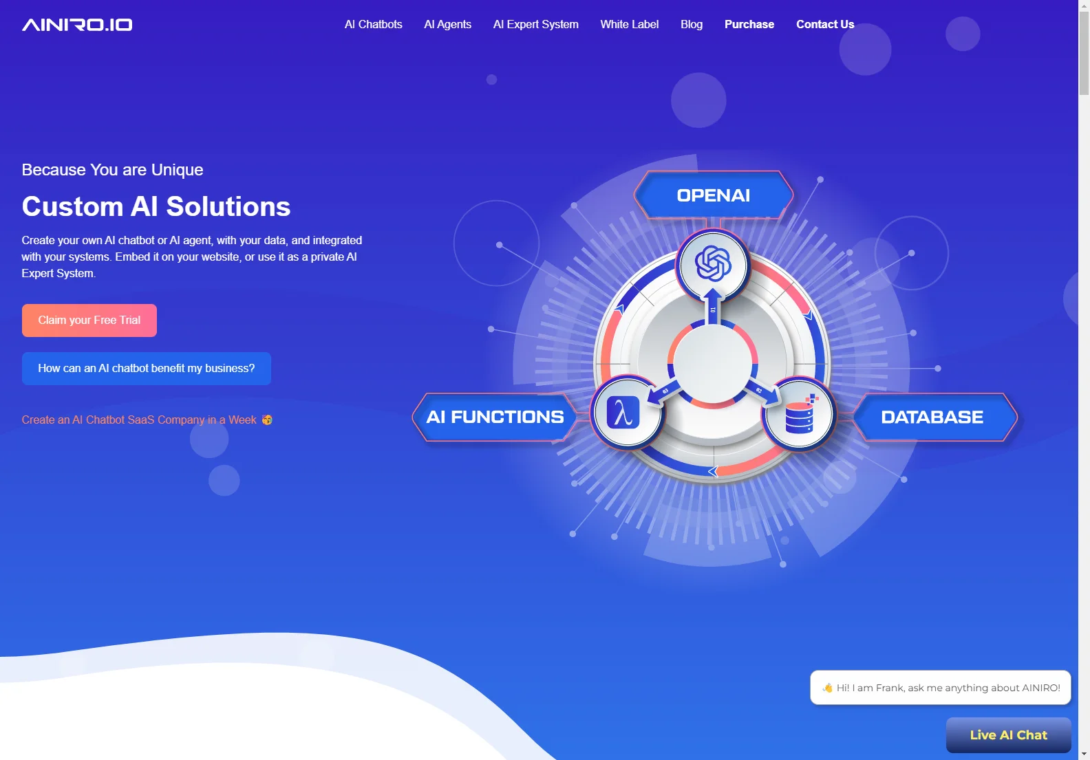 AINIRO: Custom AI Chatbots & Agents for Enhanced Business Efficiency