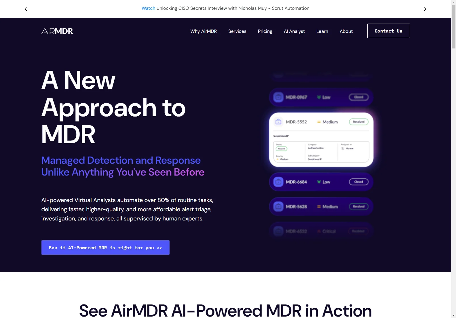 AirMDR: AI-Powered Managed Detection and Response for Enhanced Cybersecurity