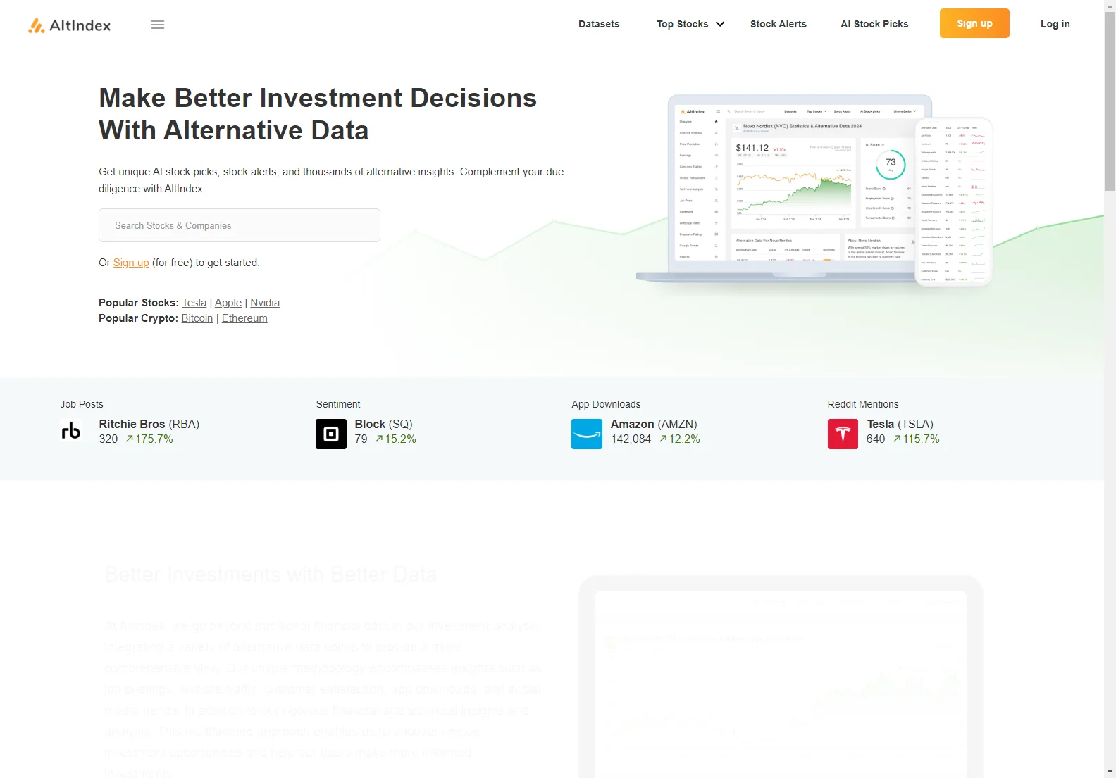 AltIndex: AI-Powered Stock Picks & Alternative Data for Smarter Investing