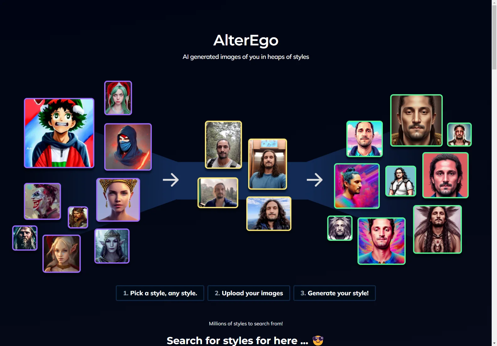 AlterEgo: AI Image Generation - Transform Your Photos into Millions of Styles