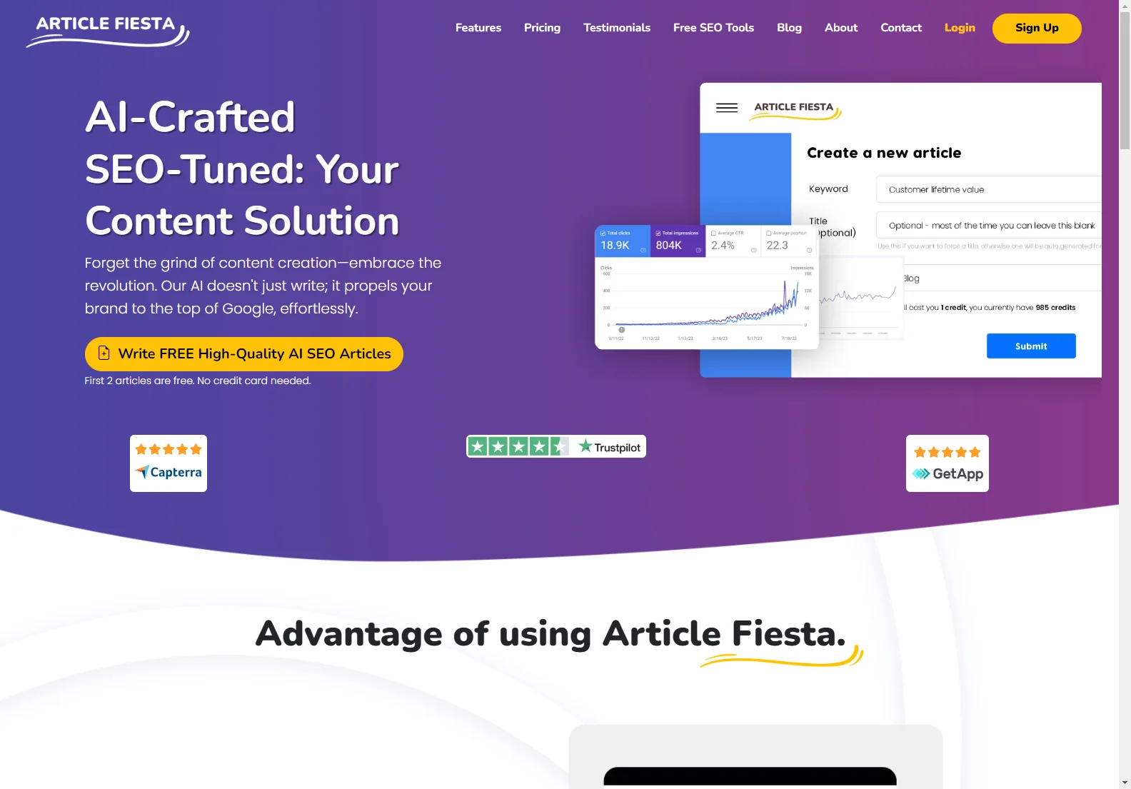 Article Fiesta: AI-Powered SEO Content Creation for Increased Website Traffic