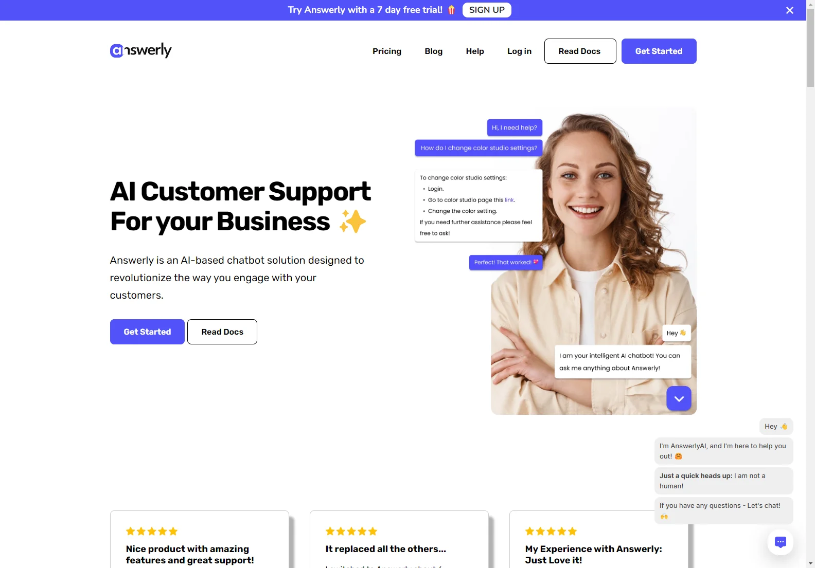 Answerly: AI-Powered Chatbot for Superior Customer Support