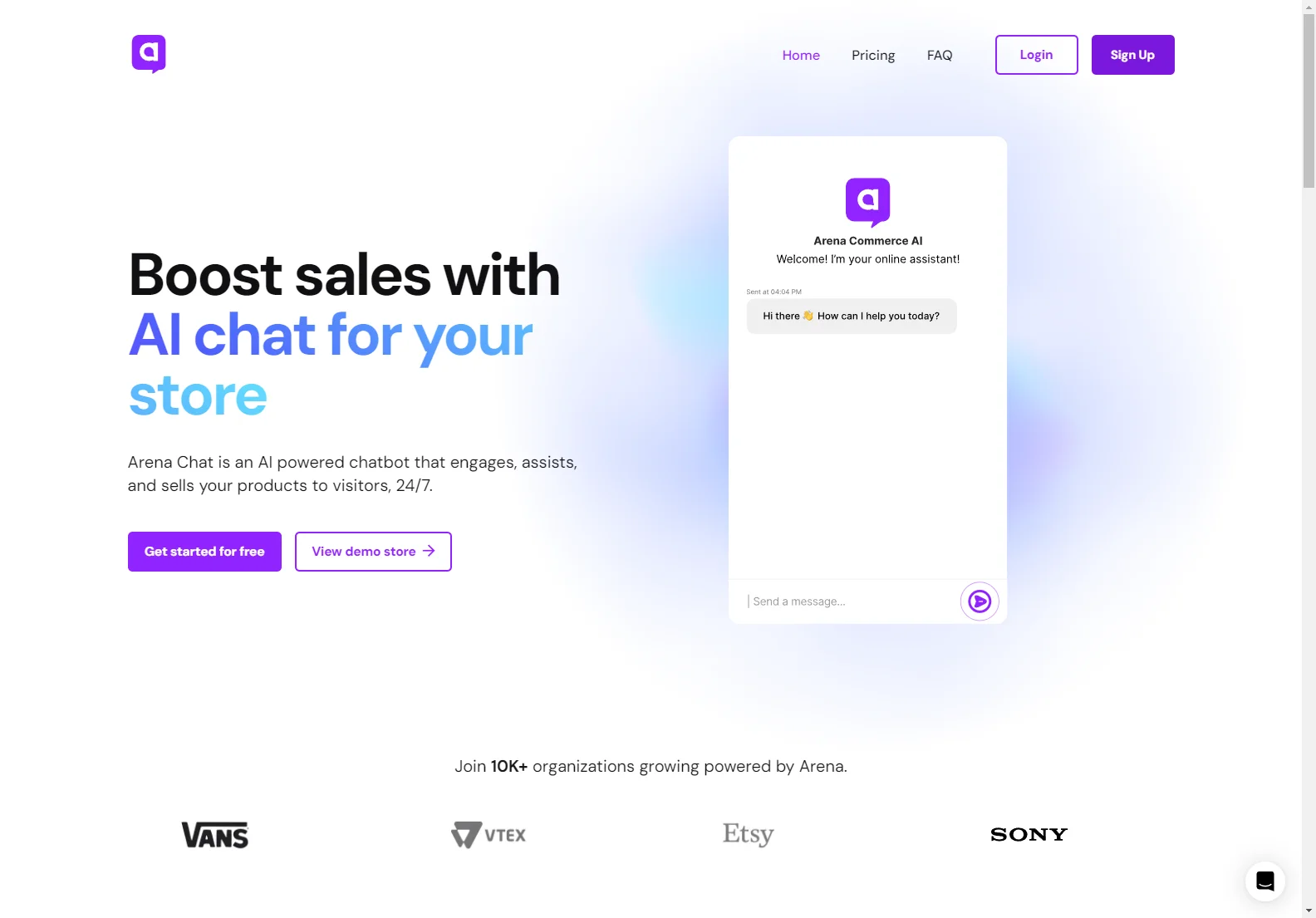 Arena Chat: AI-Powered Chatbot for E-commerce Sales Growth