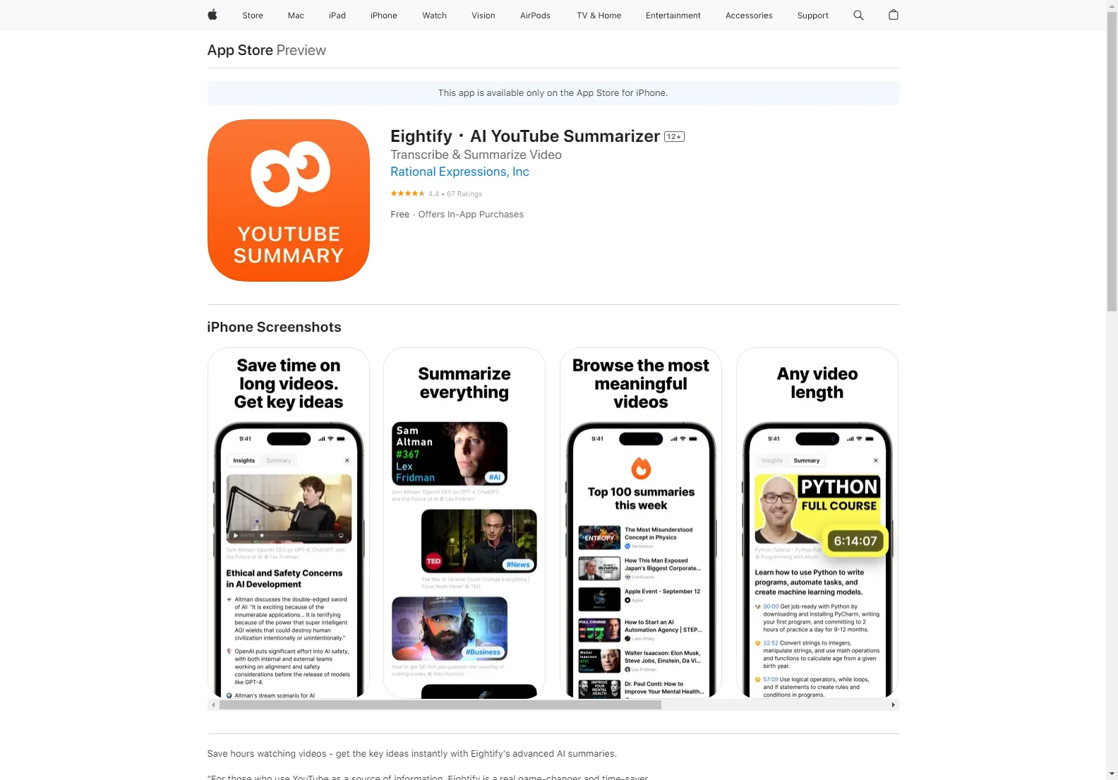 Eightify: AI-Powered YouTube Summarizer - Save Time with Instant Video Summaries