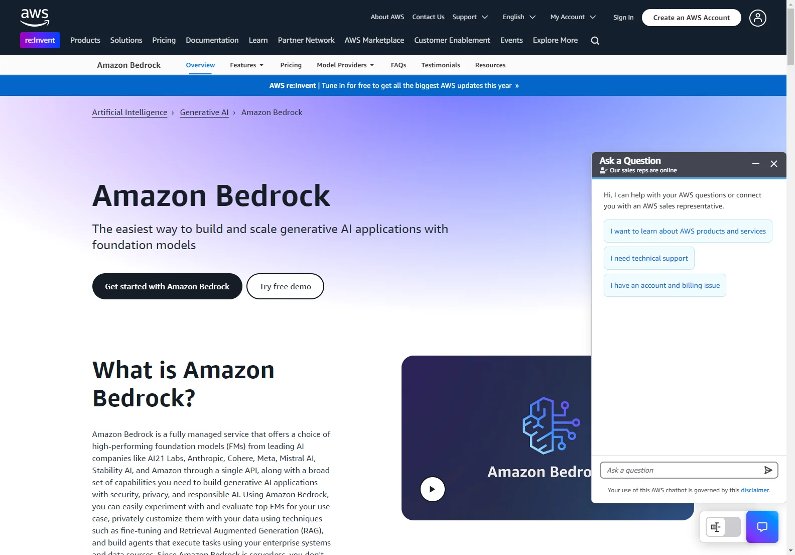 Amazon Bedrock: Build & Scale Generative AI Applications with Foundation Models