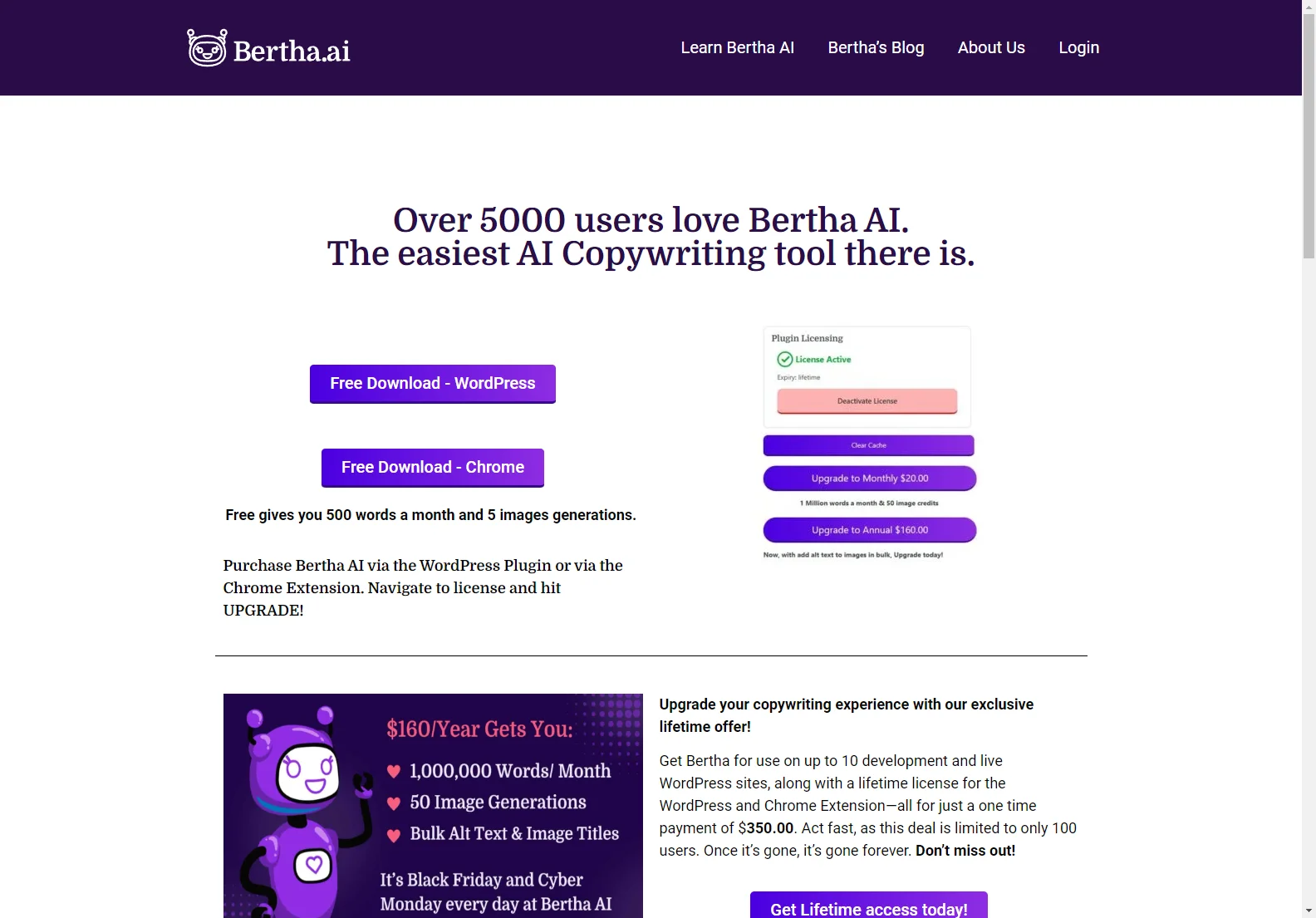 Bertha AI: AI Writing Solution for WordPress and Chrome