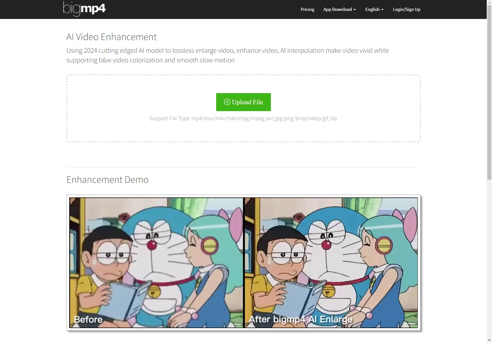 bigmp4: AI Video Enhancement - Upscale, Colorize, and Smooth Your Videos