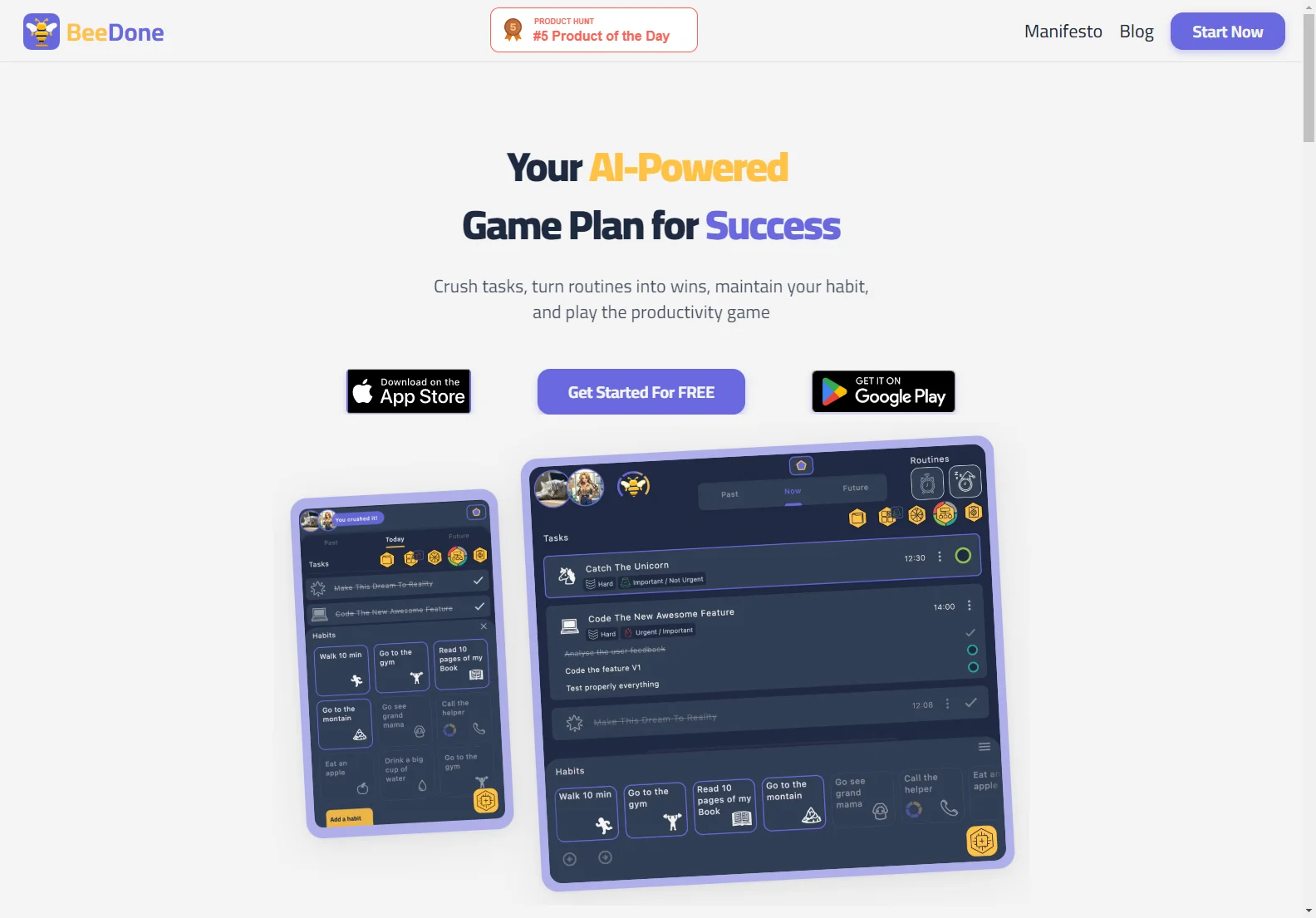 BeeDone: AI Daily Planner Game - Level Up Your Productivity