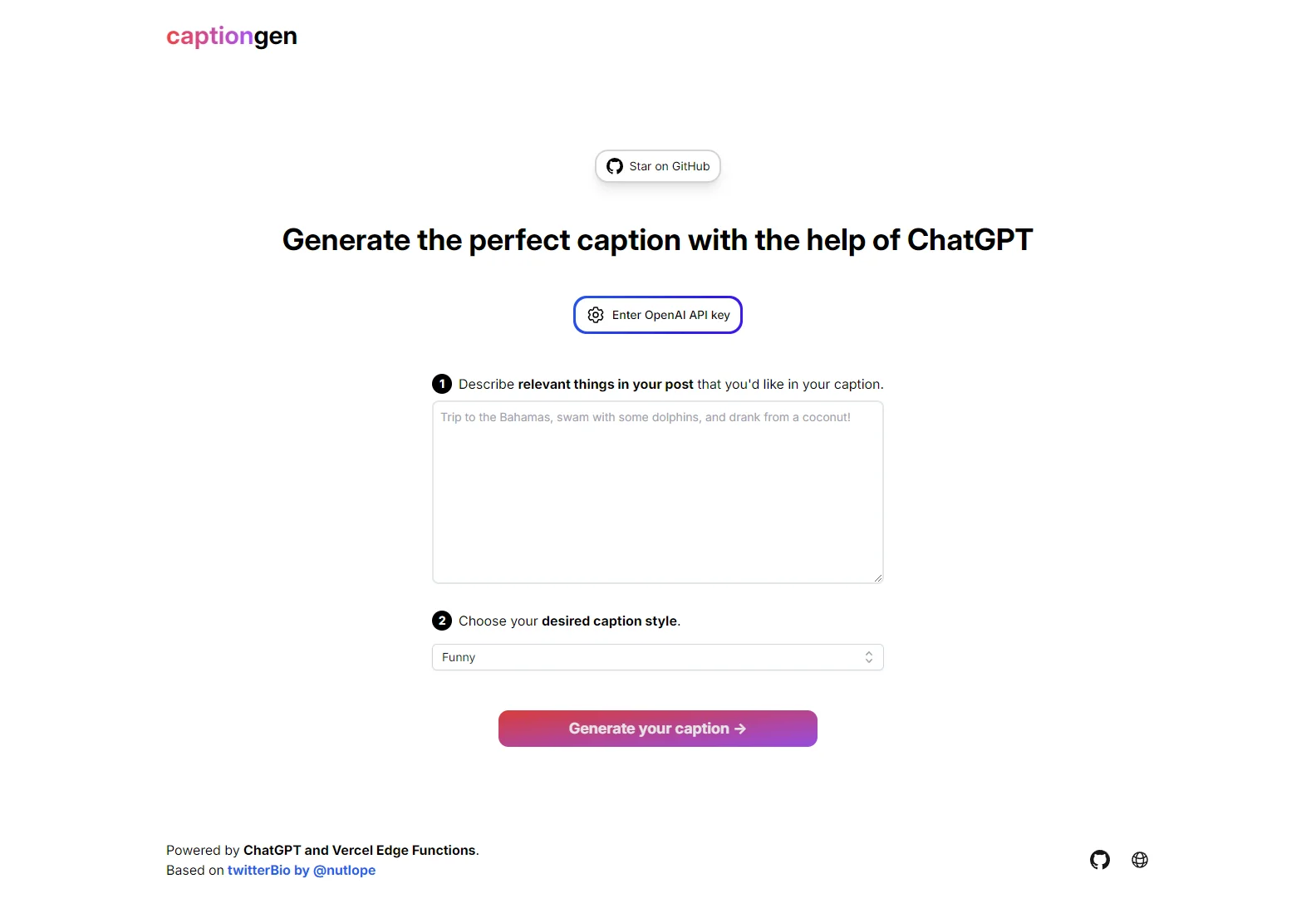 captiongen: AI-Powered Facebook Caption Generator