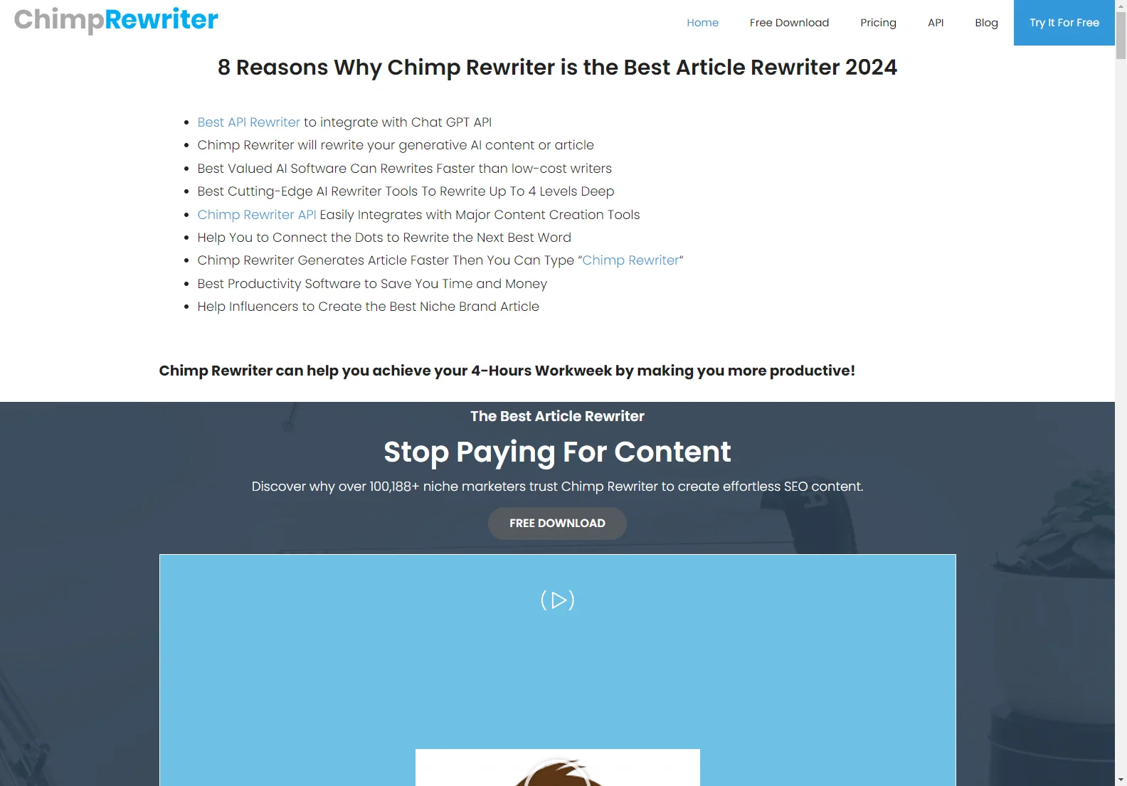 Chimp Rewriter: The Best AI Article Rewriter for 2024