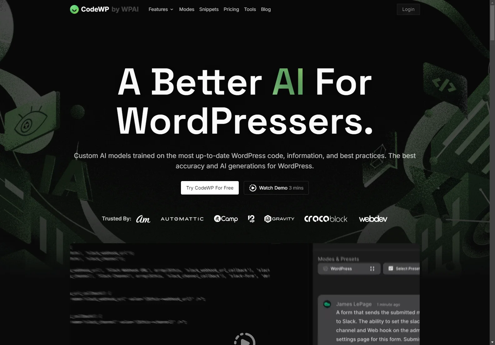 CodeWP: AI-Powered WordPress Development - Generate Code, Troubleshoot, and Secure Your Site