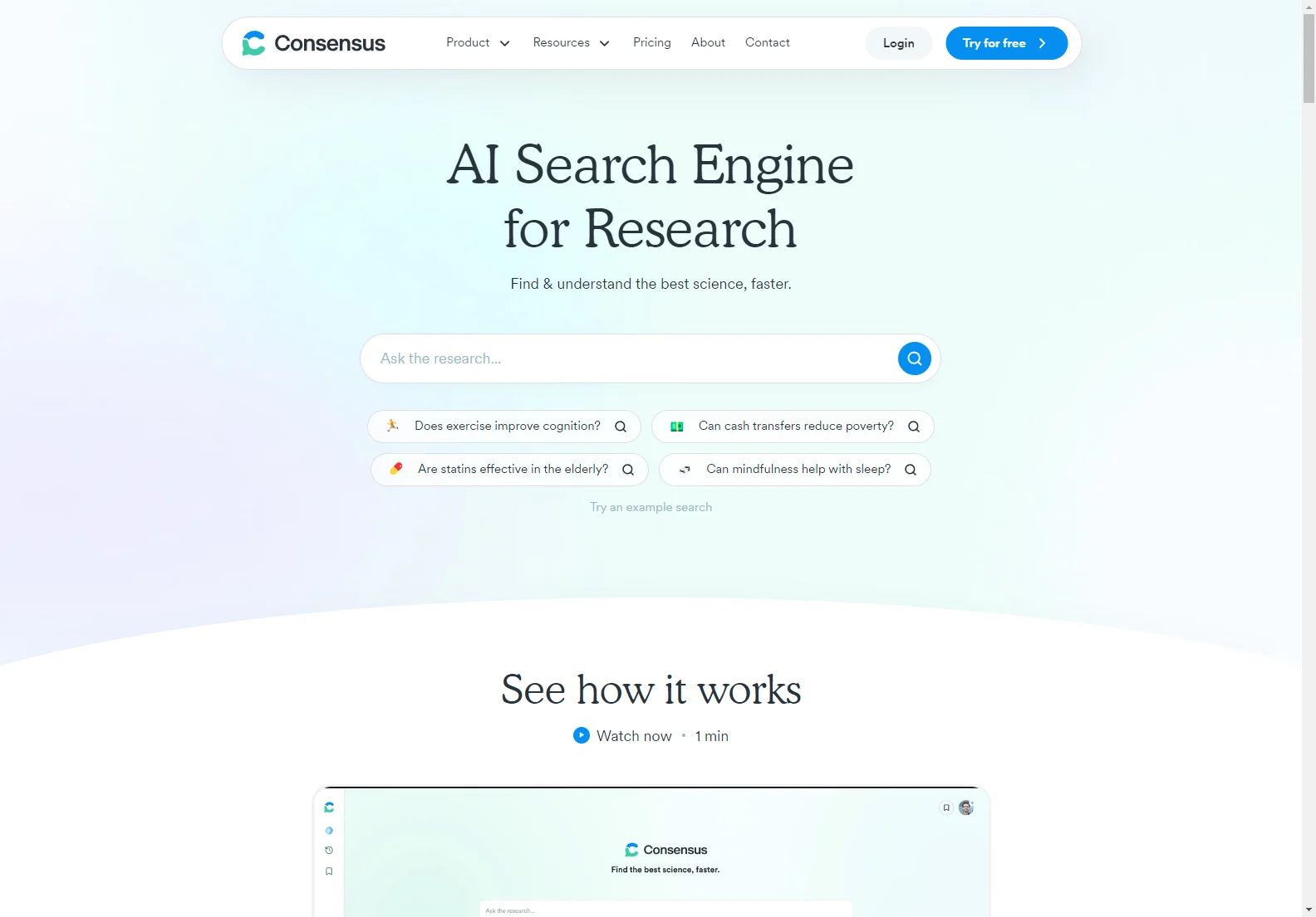 Consensus: AI-Powered Academic Search Engine for Faster Research