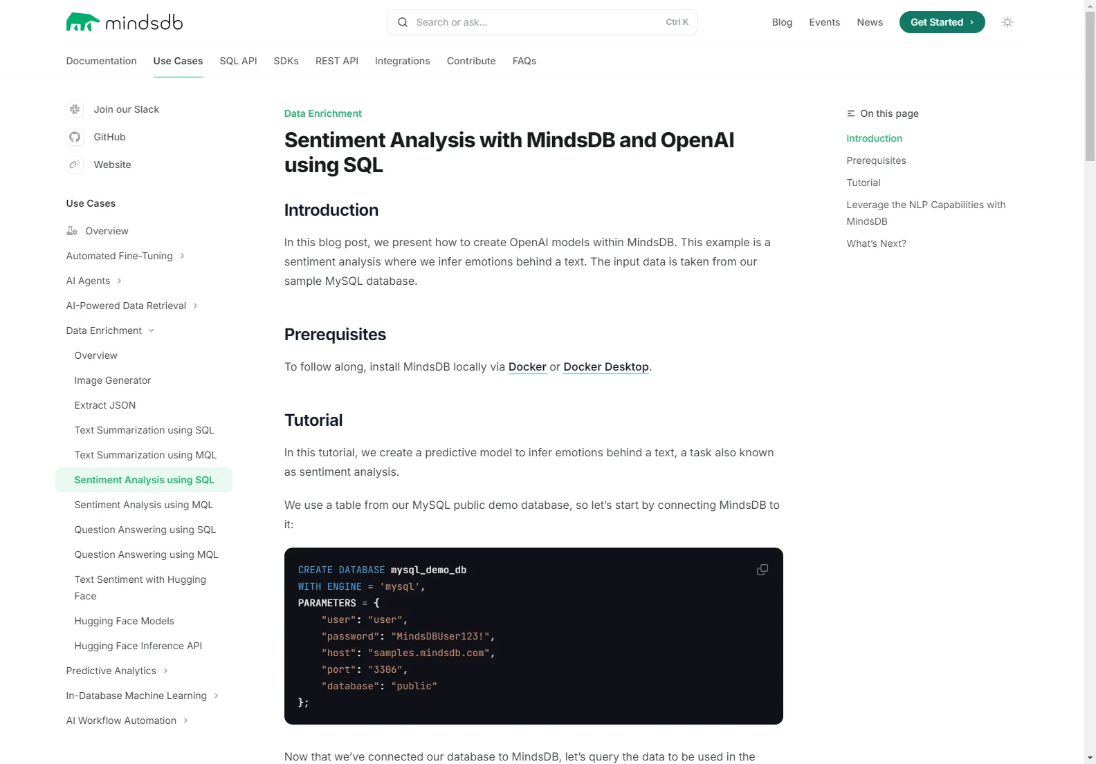 Sentiment Analysis with MindsDB and OpenAI using SQL