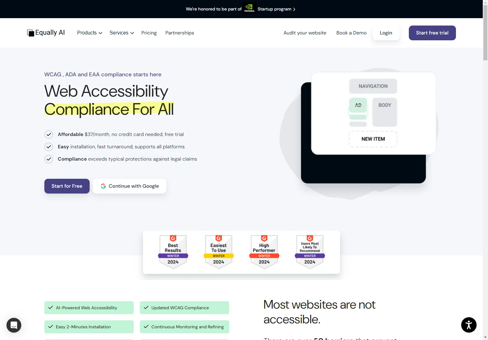 Equally AI: AI-Powered Web Accessibility Compliance (ADA & WCAG)