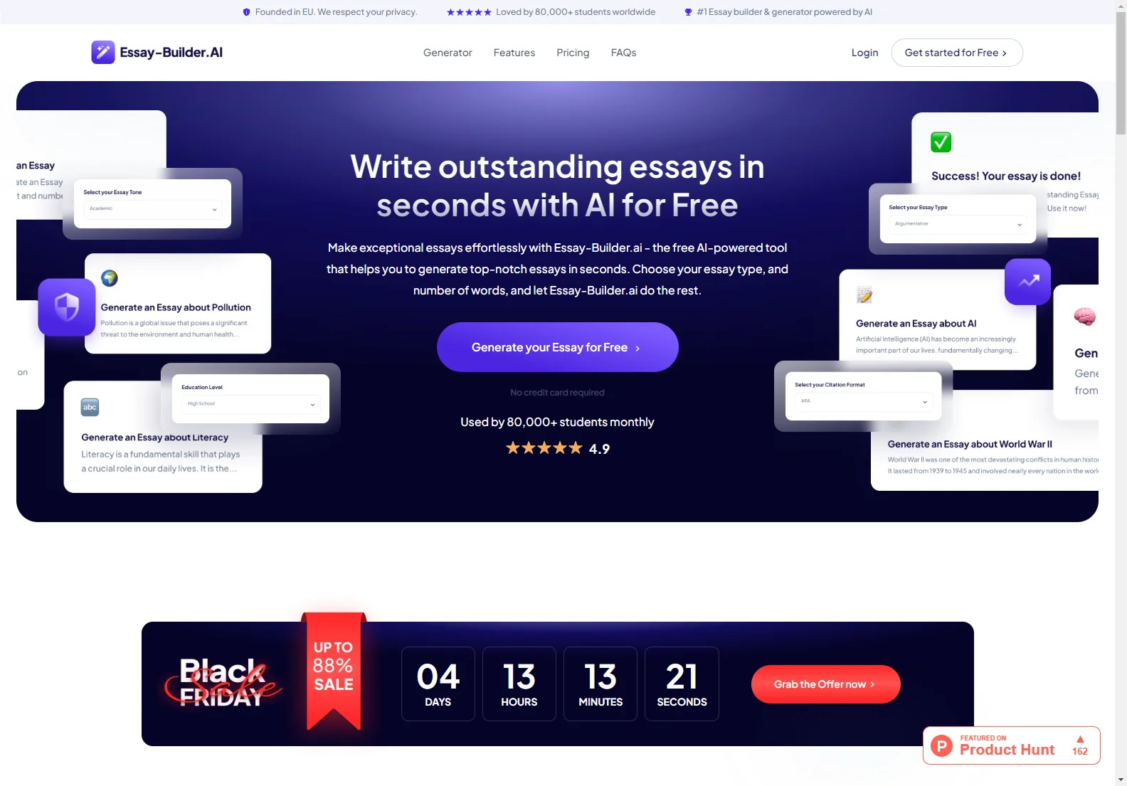 Essay Builder AI: Free AI Essay Generator for Students