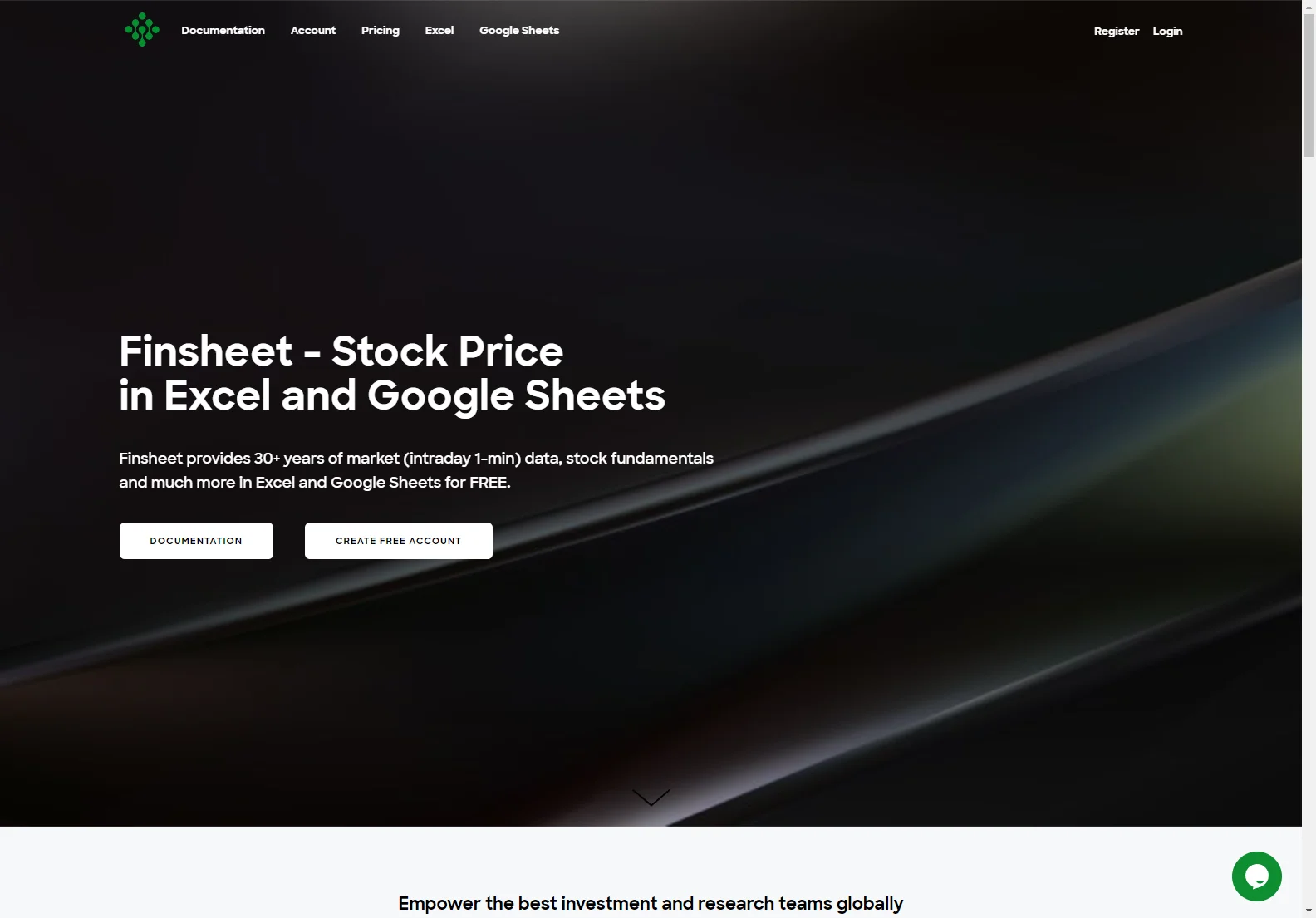 Finsheet: Access 30+ Years of Market Data in Excel & Google Sheets