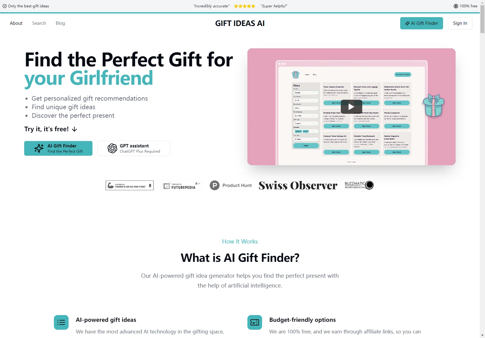 Gift Ideas AI: Free AI Gift Finder & Personalized Gift Recommendations