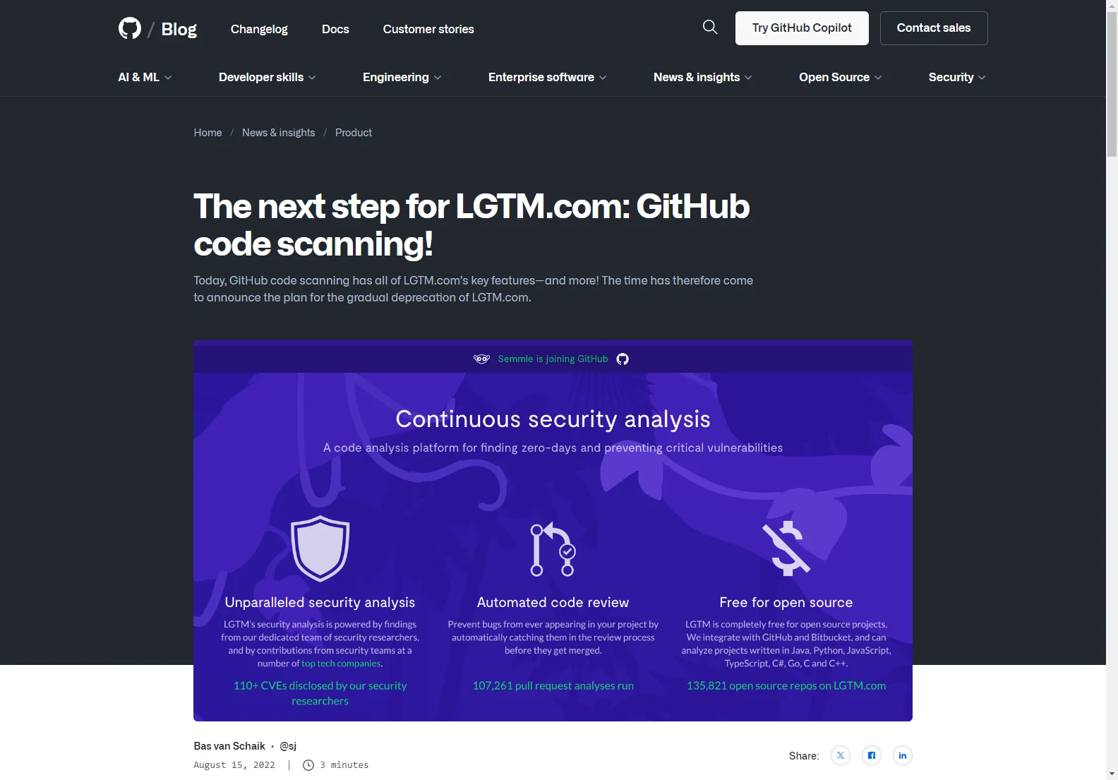 LGTM.com Deprecation and Transition to GitHub Code Scanning