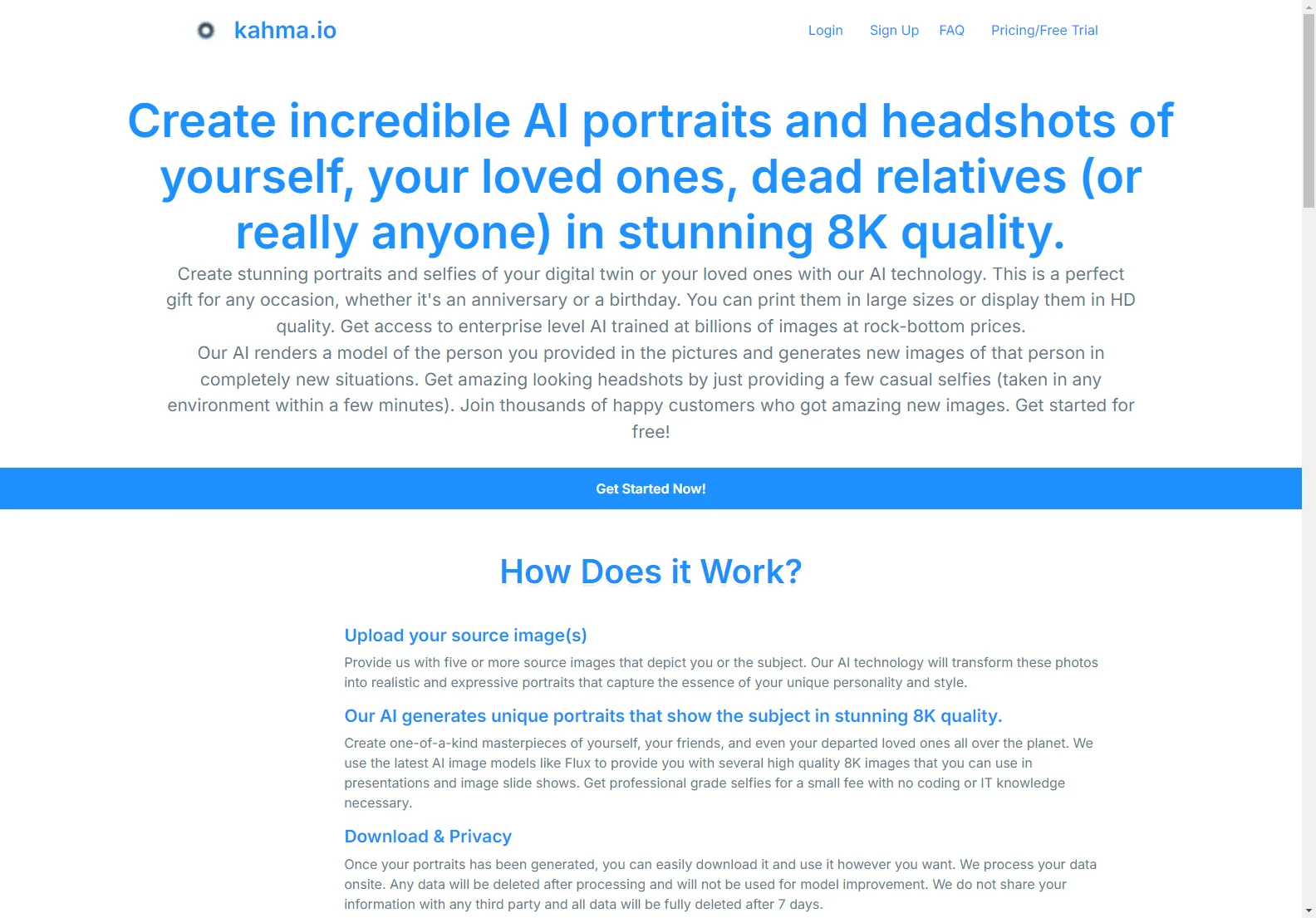 kahma.io: Generate Stunning 8K AI Portraits and Headshots