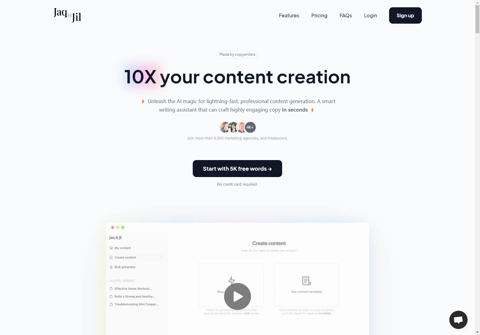 Jaq & Jil: AI Writing Assistant for Streamlined Content Creation