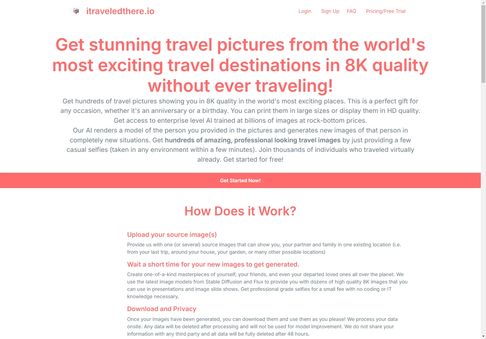 itraveledthere.io: Generate Stunning 8K AI Travel Photos