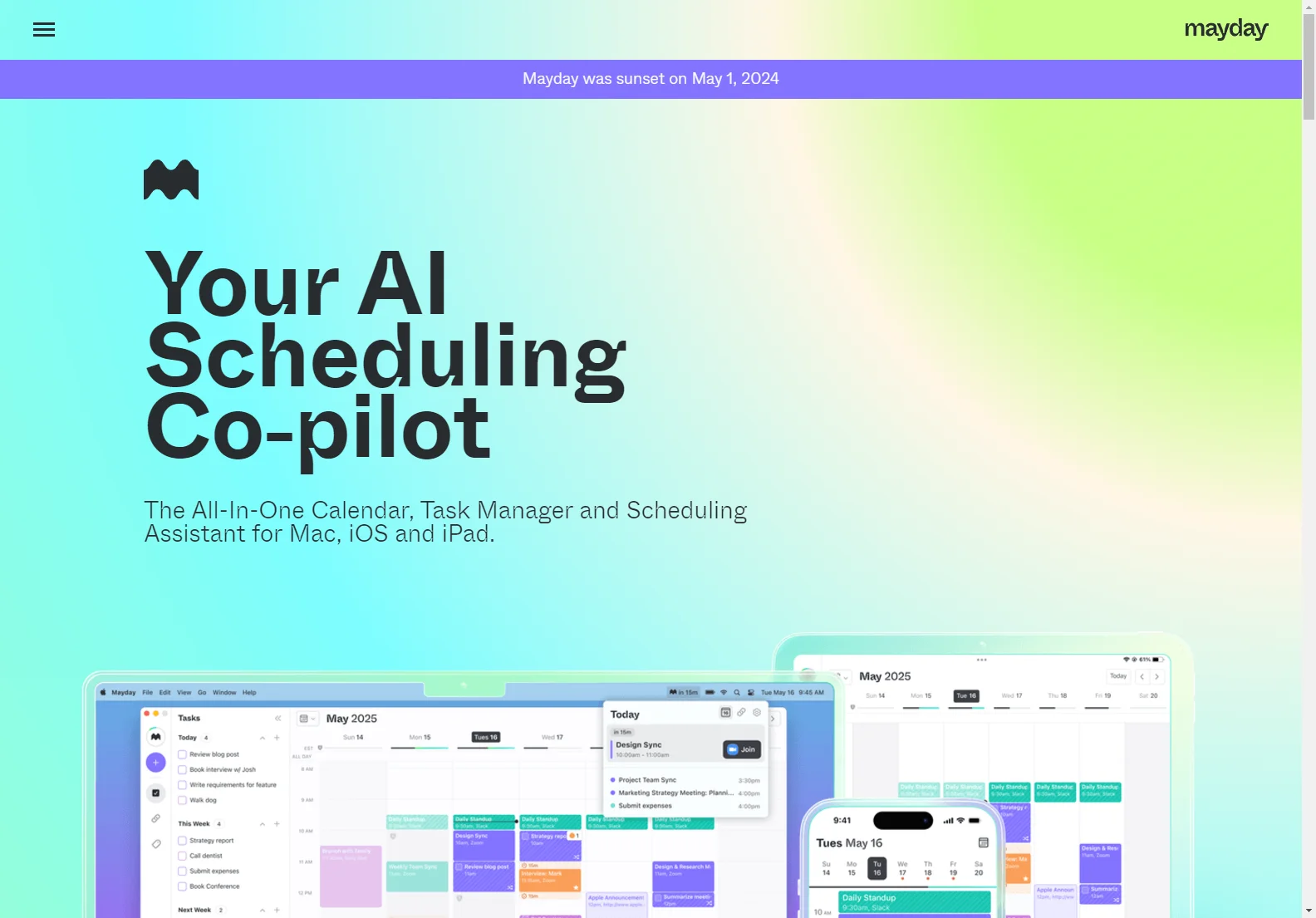 Mayday: Your AI-Powered Scheduling Co-pilot for Mac, iOS, and iPad