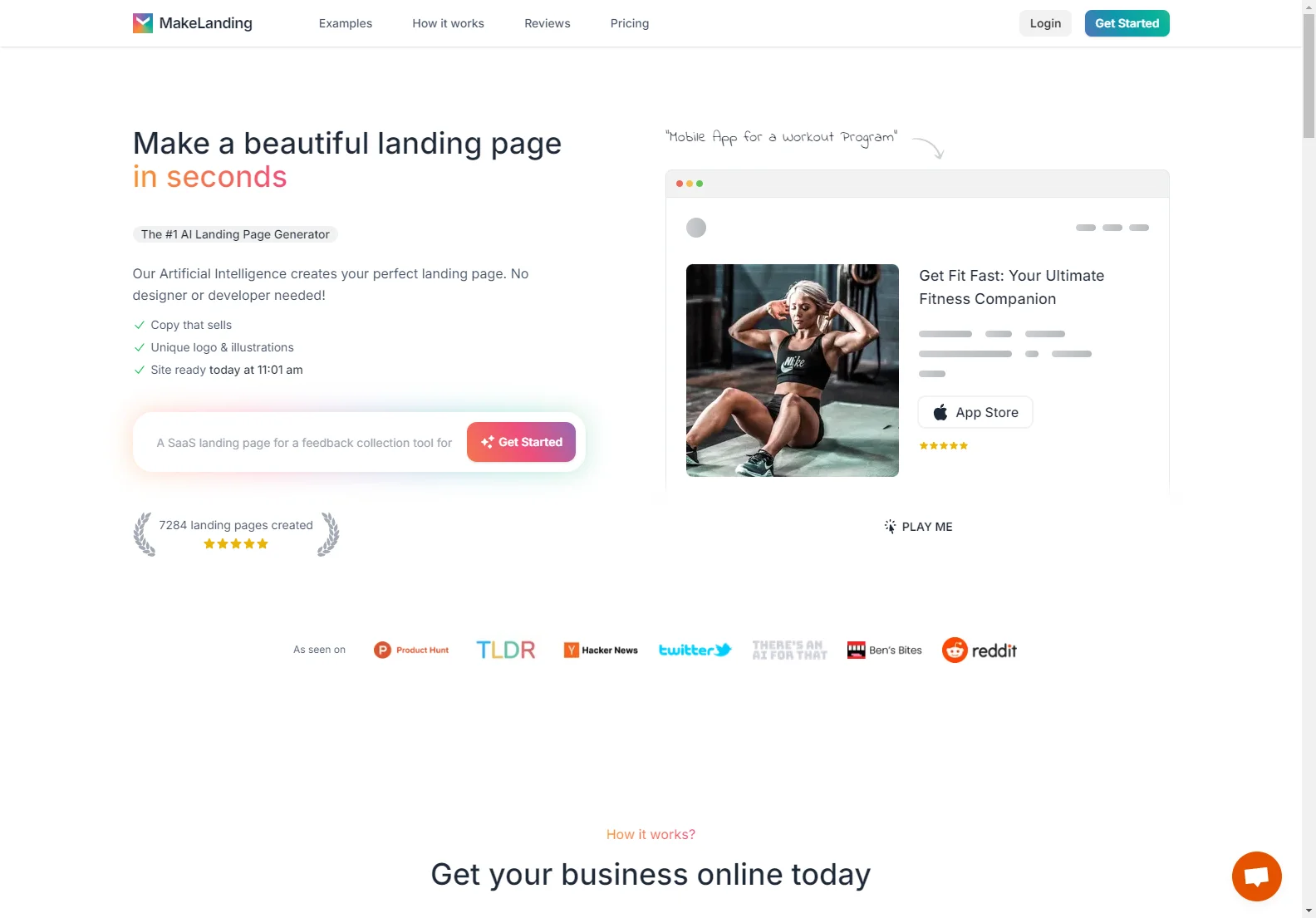 MakeLanding: AI Landing Page Generator - Build Stunning Pages in Seconds