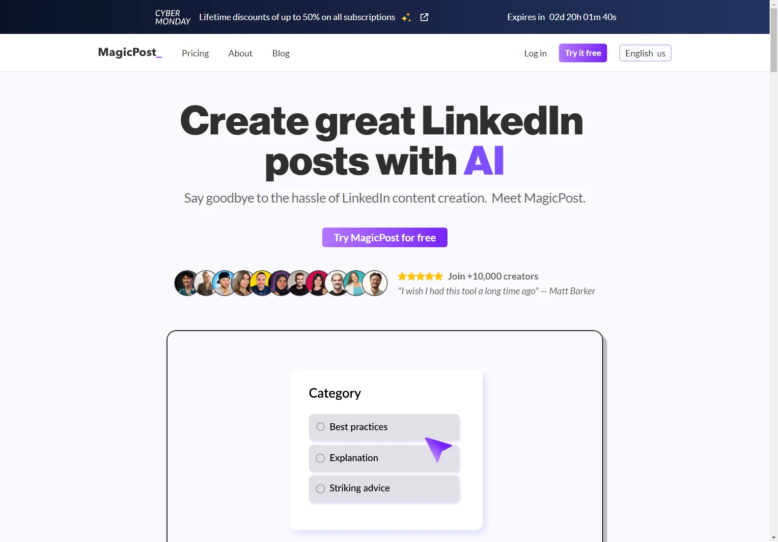 MagicPost: AI-Powered LinkedIn Post Generator for Enhanced Engagement