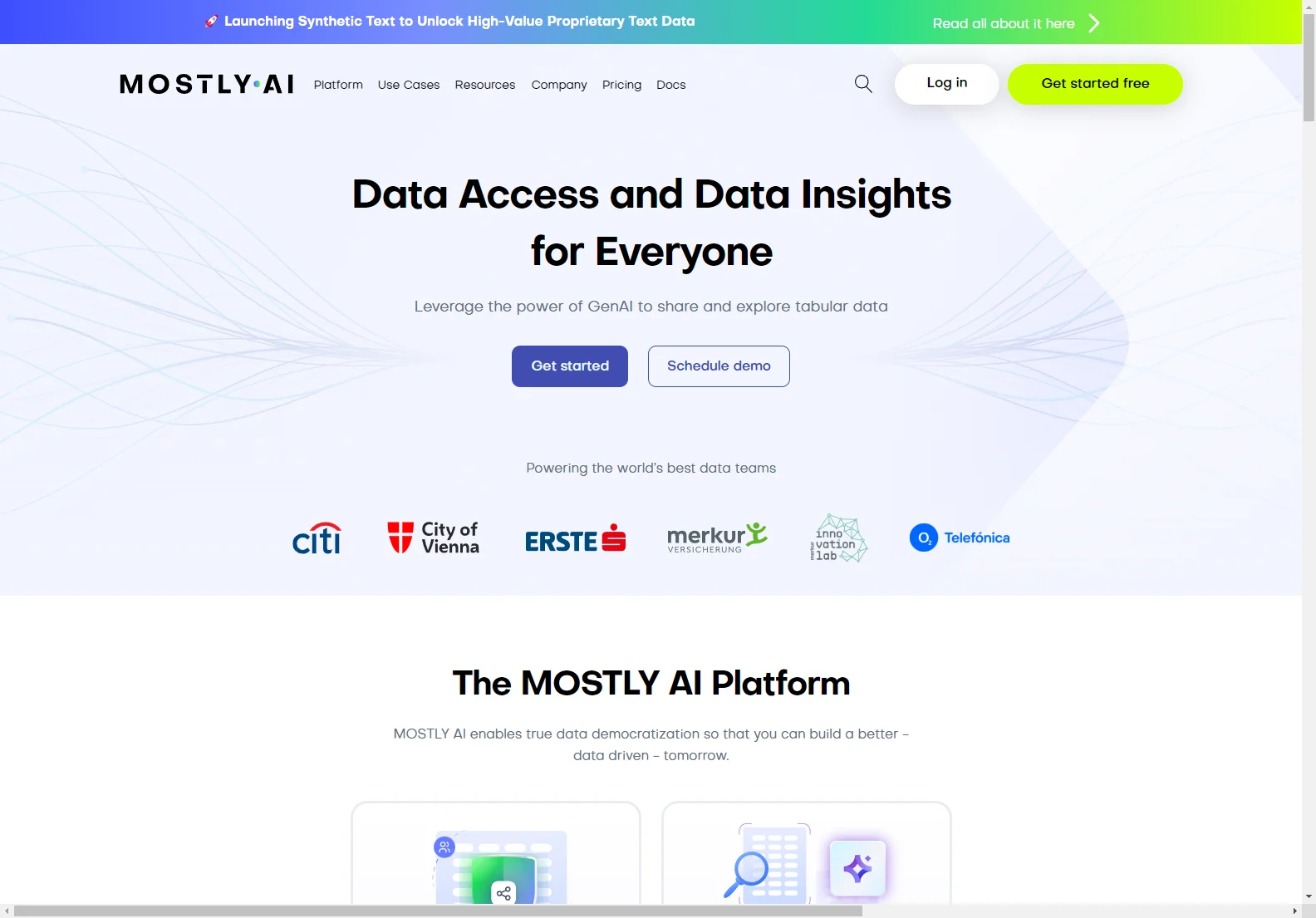 MOSTLY AI: Secure & Accurate Synthetic Data Generation Platform