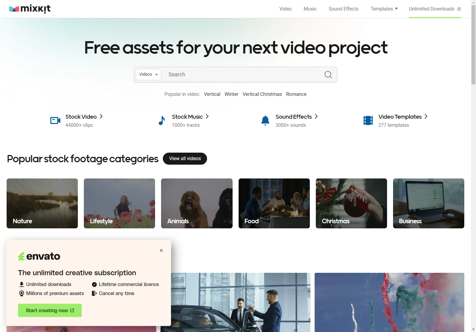 Mixkit: Free Stock Video, Music, and Sound Effects for Your Next Project