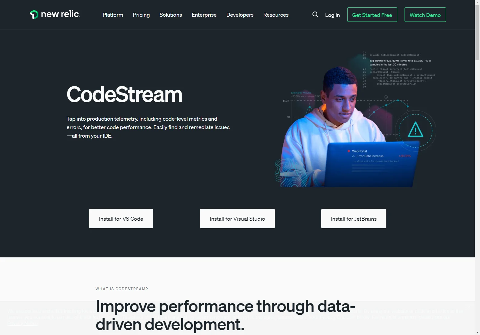 CodeStream: IDE Production Telemetry & Collaboration for Enhanced Code Performance