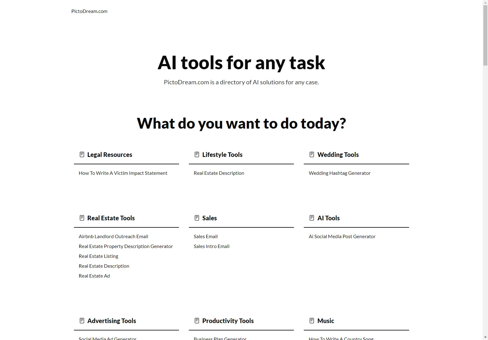 PictoDream.com: Your Ultimate AI Tool Directory for Enhanced Productivity