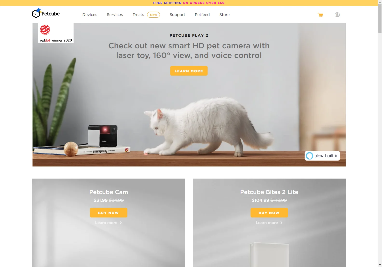 Petcube Play 2: Interactive Wi-Fi Pet Camera to Monitor and Play with Your Pets