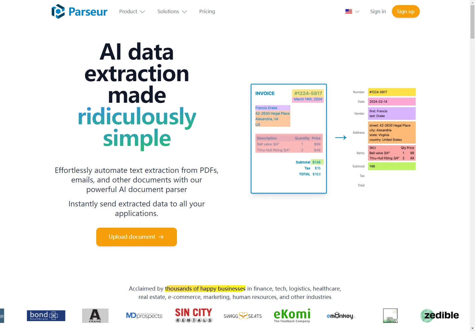 Parseur: AI-Powered Document Parser for Effortless Data Extraction