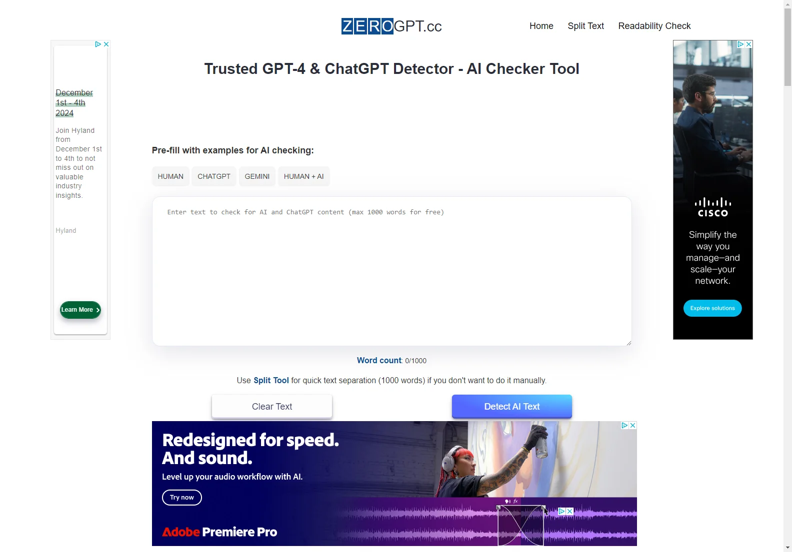 ZeroGPT: Free AI Content Detector | ChatGPT & GPT-4 Checker