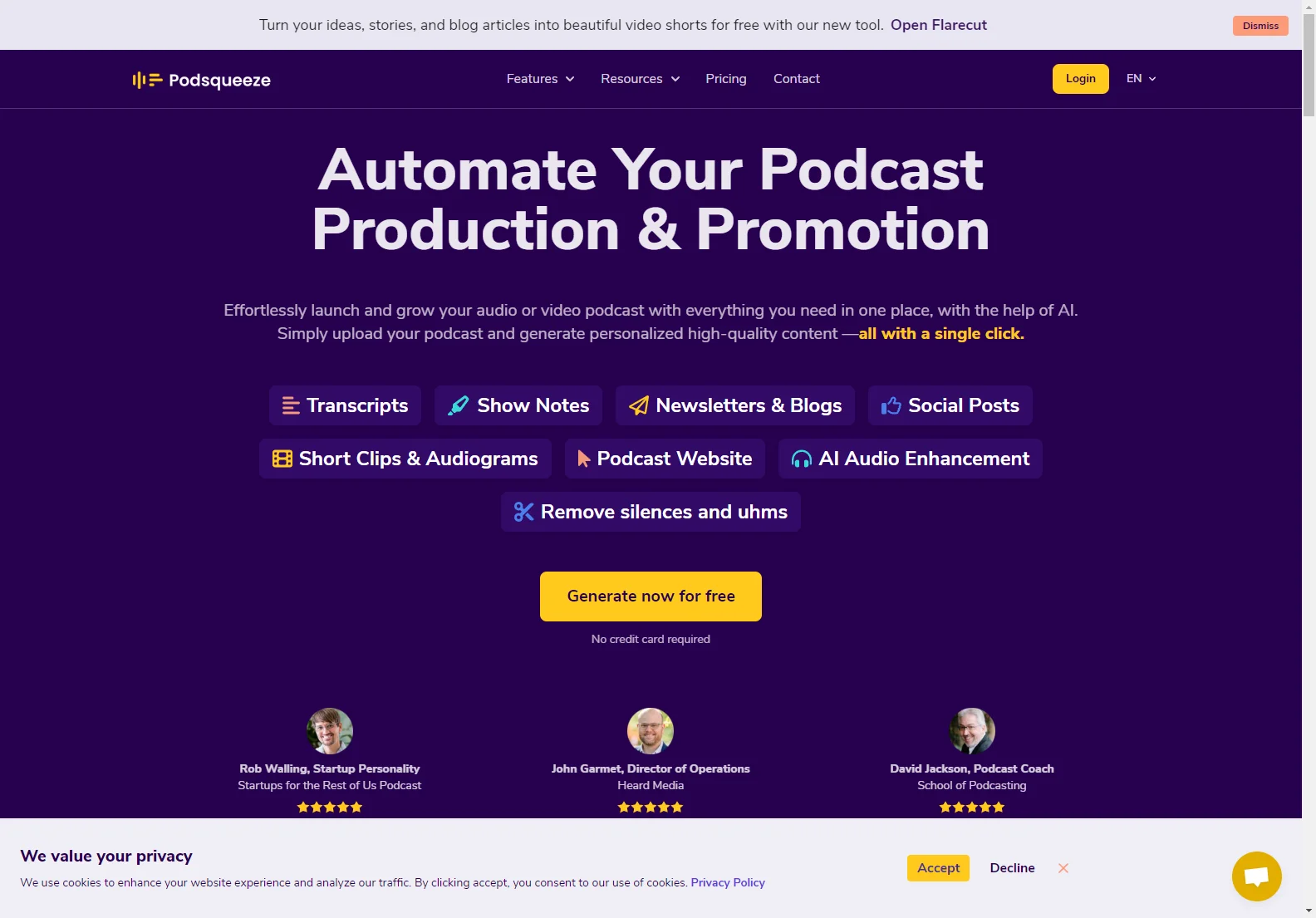 Podsqueeze: AI-Powered Podcast Production and Promotion