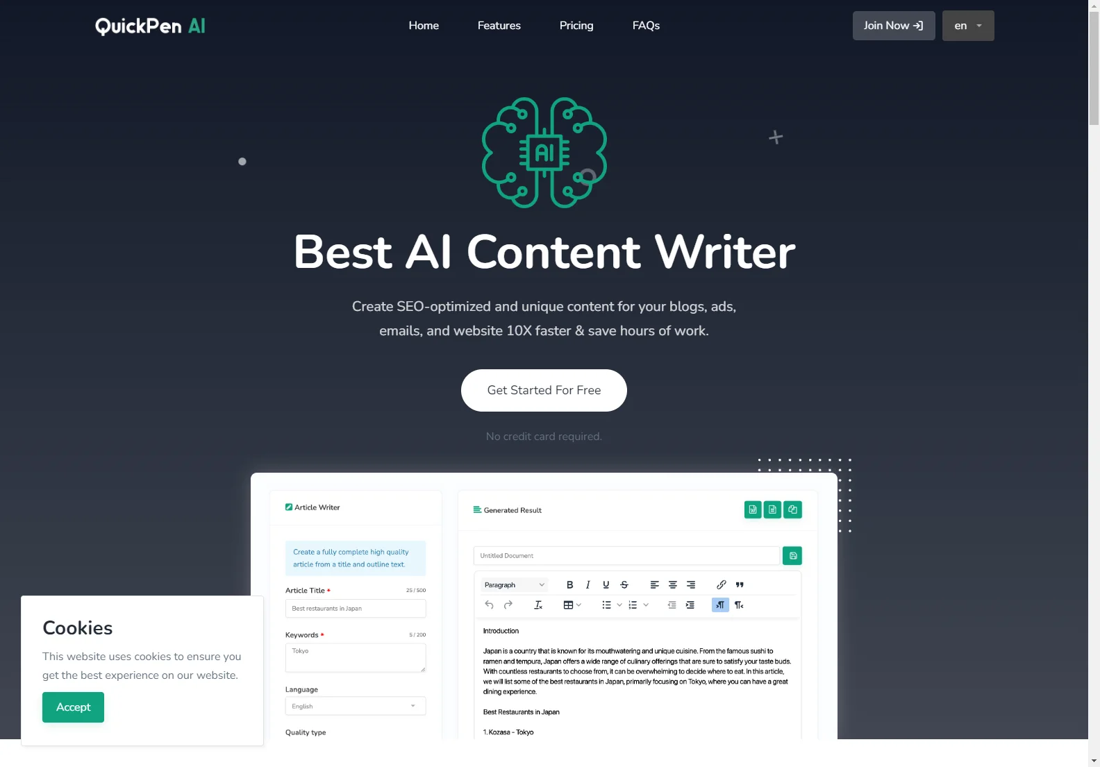 QuickPen AI: AI-Powered Content Creation for SEO Success