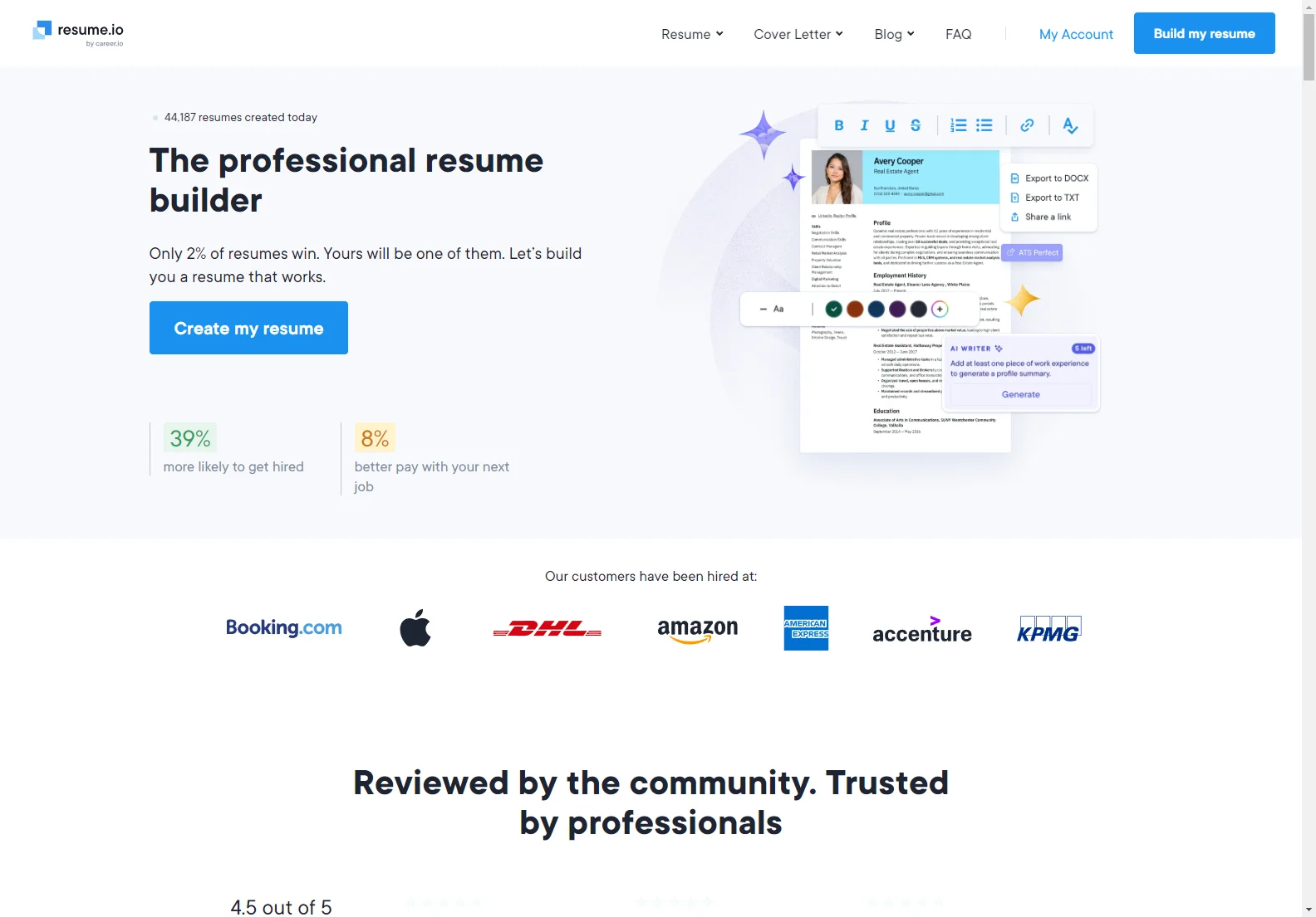 Resume.io: AI-Powered Resume Builder for Job Success