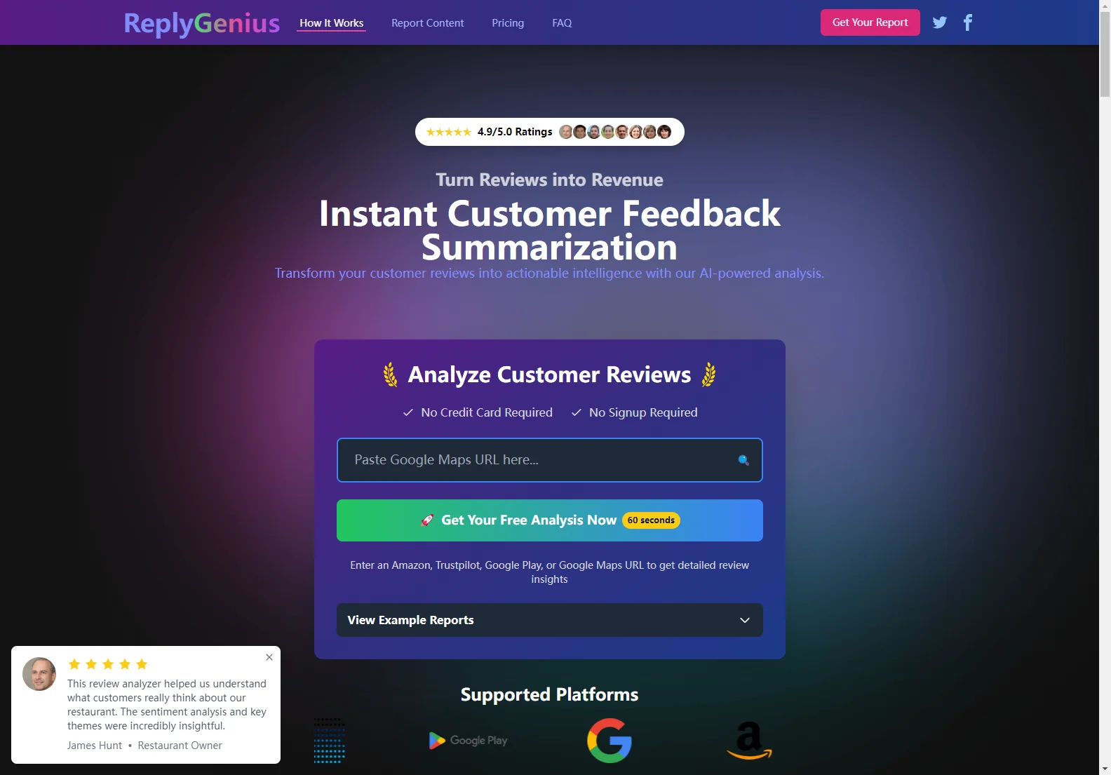 ReplyGenius: AI-Powered Customer Review Analysis for Actionable Insights