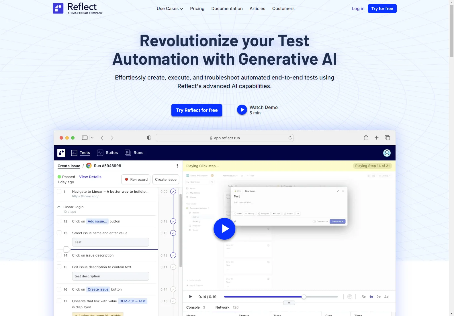 Reflect: AI-Powered Test Automation for Faster, Easier Software Testing