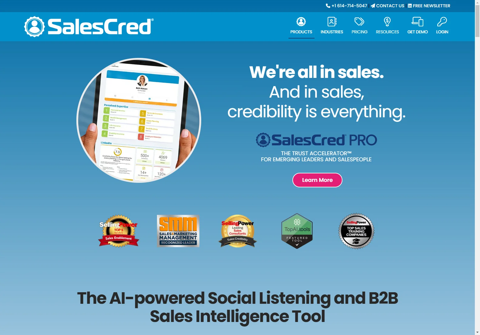 SalesCred® PRO: AI-Powered B2B Sales Intelligence for Credibility and Success