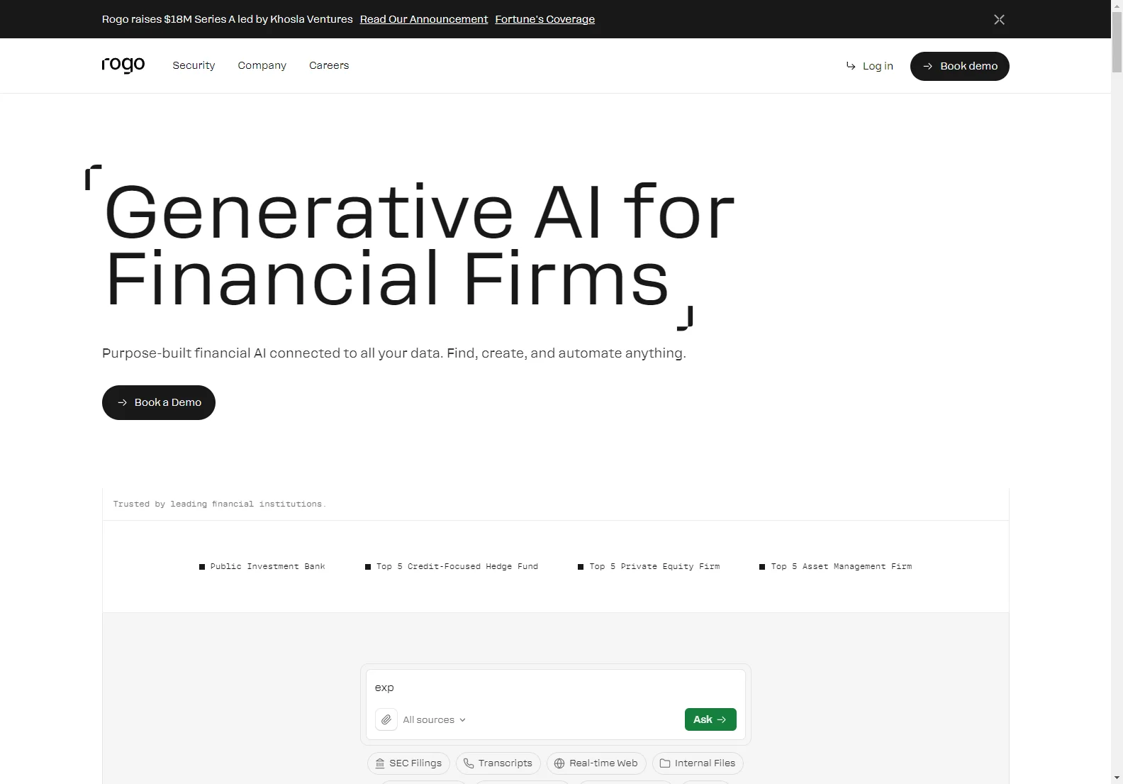 Rogo: AI-Powered Platform for Financial Research and Automation