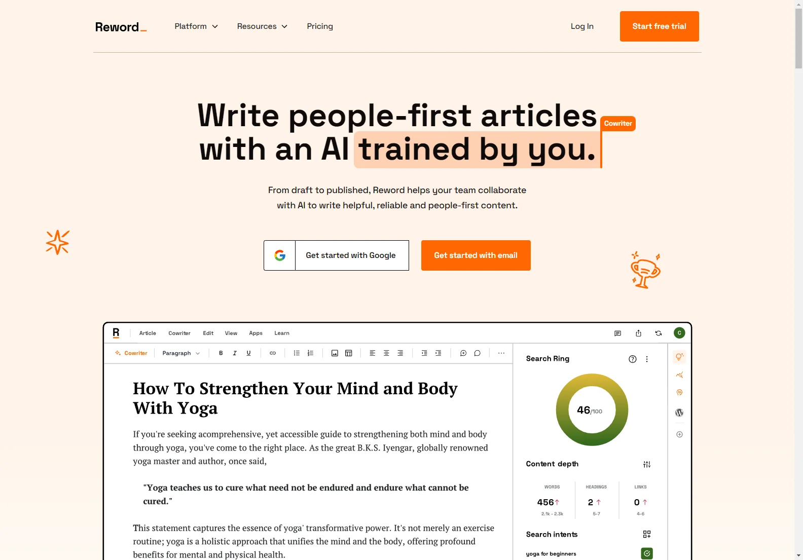 Reword: Your AI Cowriter for People-First Articles