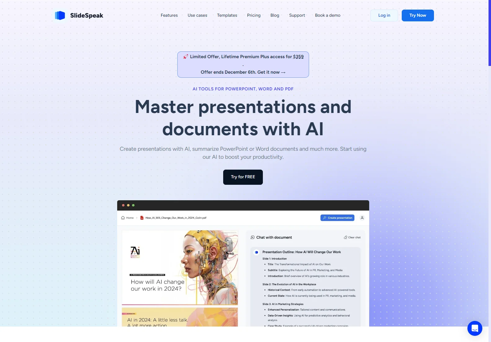 SlideSpeak: AI-Powered Presentations & Document Summarization