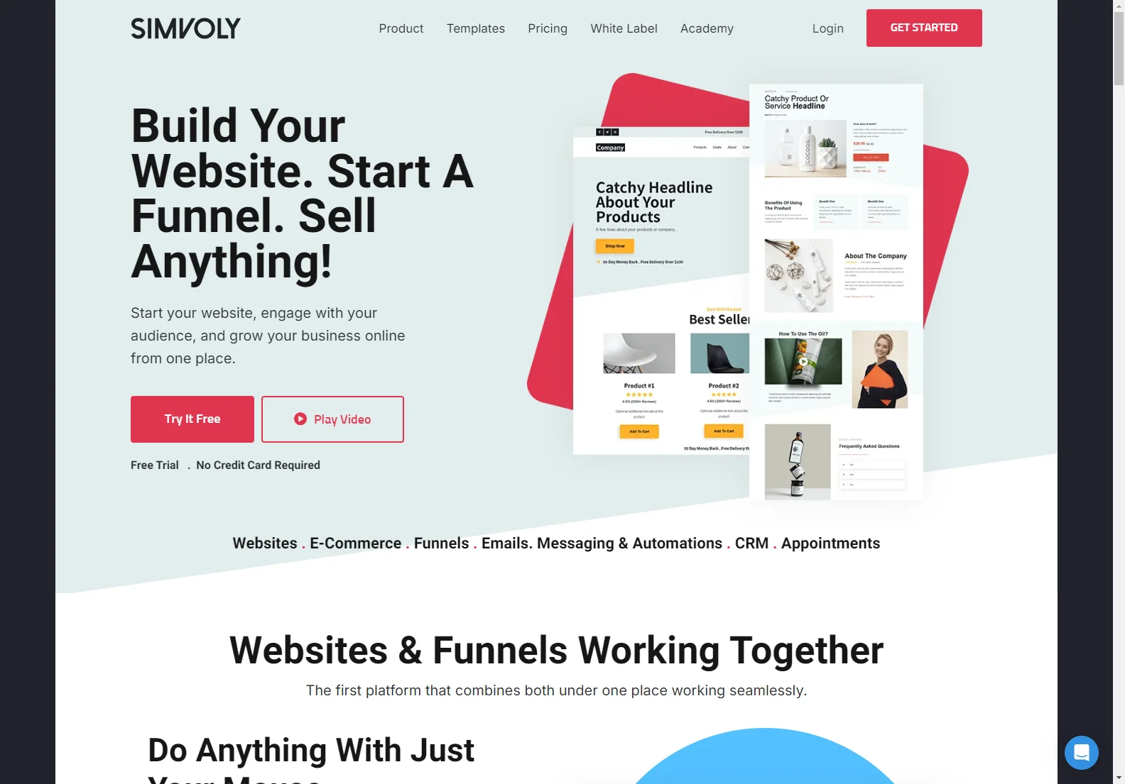 Simvoly: All-in-One Website, Funnel, and E-commerce Platform