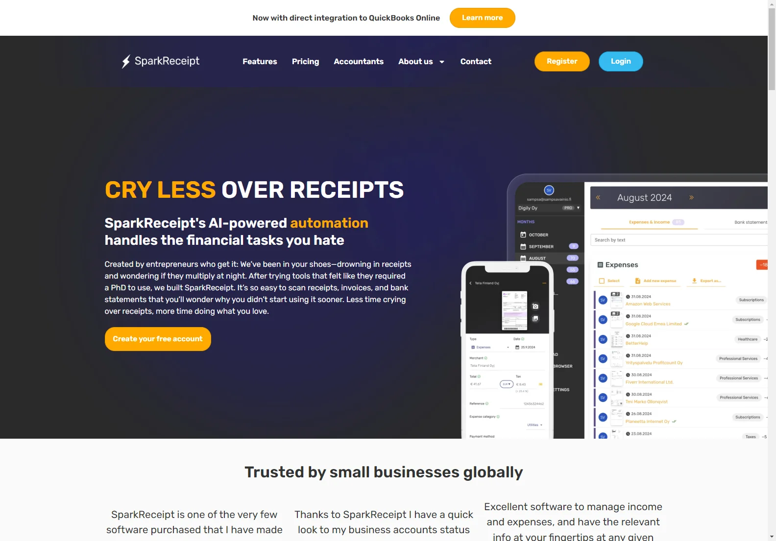 SparkReceipt: AI-Powered Receipt Scanner & Expense Tracker for Effortless Accounting