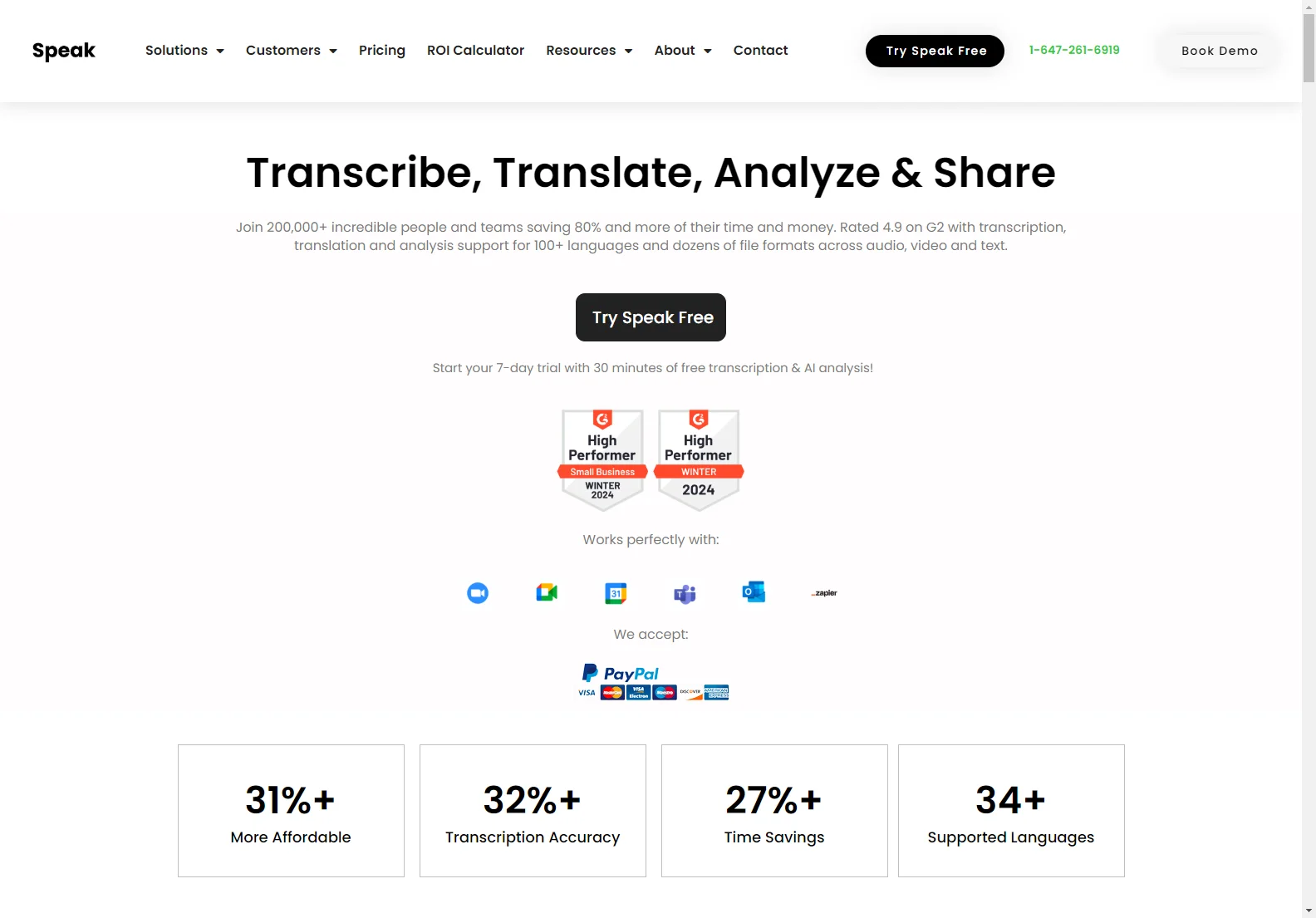 Speak AI: AI-Powered Transcription, Translation, and Analysis for Data-Driven Insights