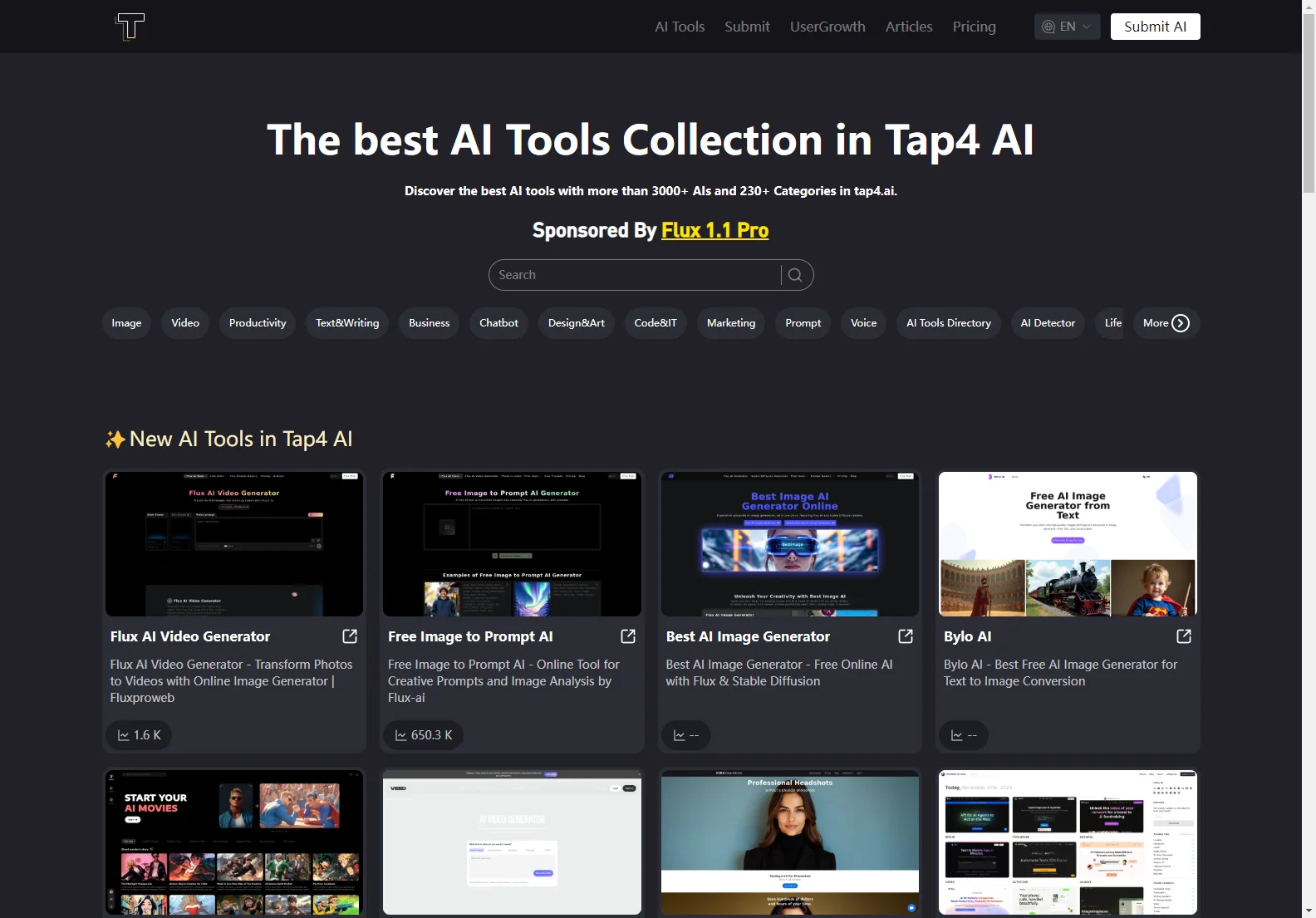 Tap4 AI: Discover 3000+ AI Tools Across 230+ Categories